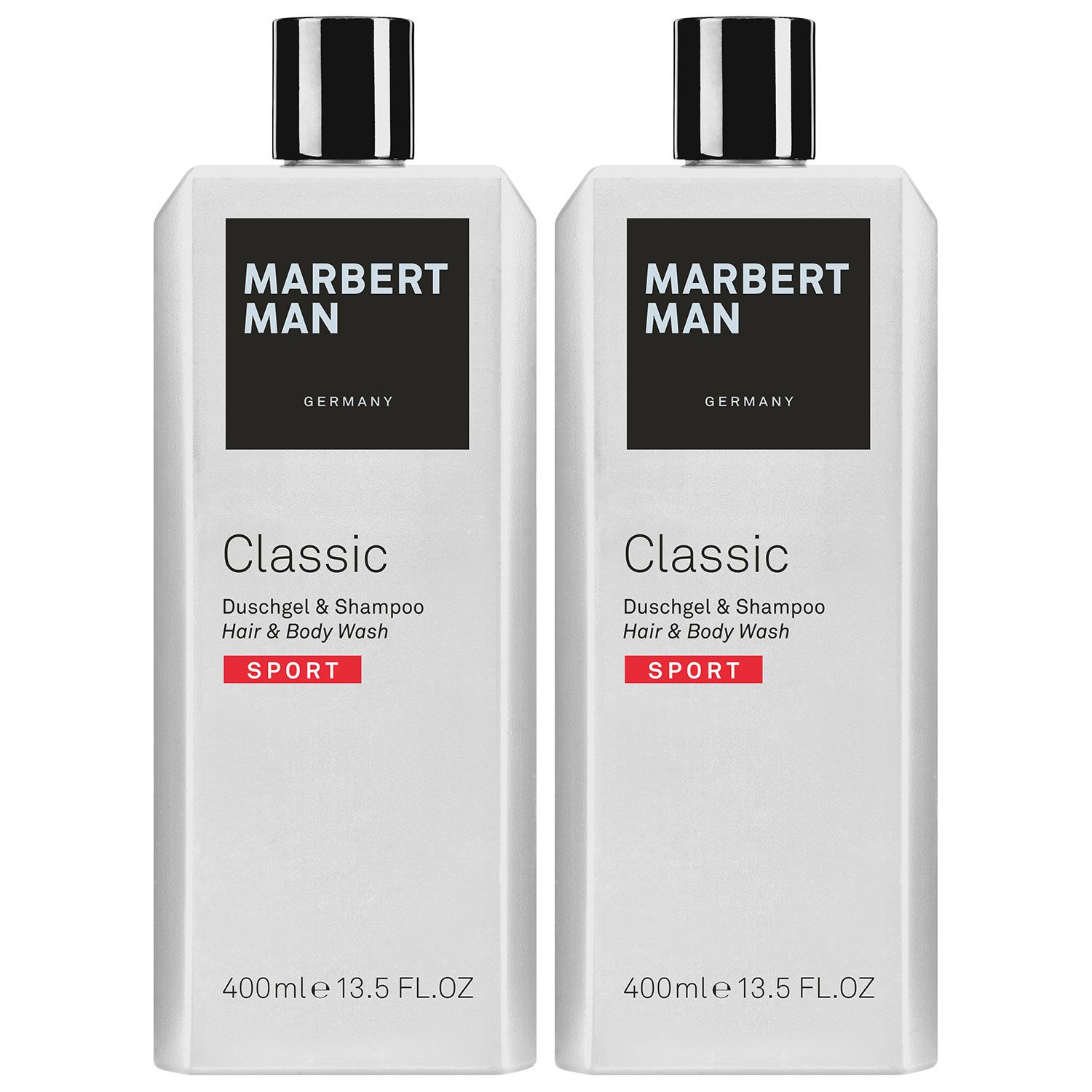 Marbert Man Classic Sport 2 x 400 ml Hair & Bodywash Duschgel & Shampoo Set