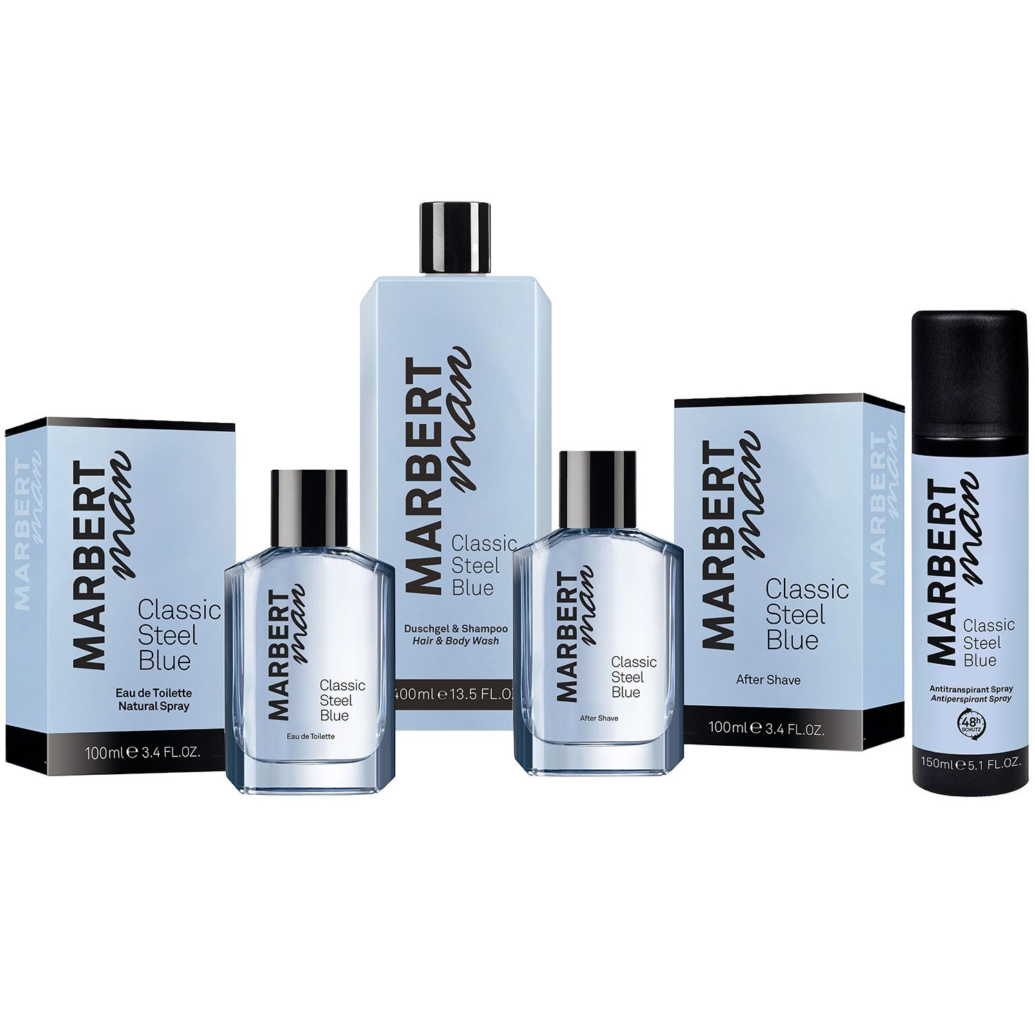 Marbert Man Classic Steel Blue 100 ml EDT & 100 ml AS & 400 ml DG & 150 ml Deo