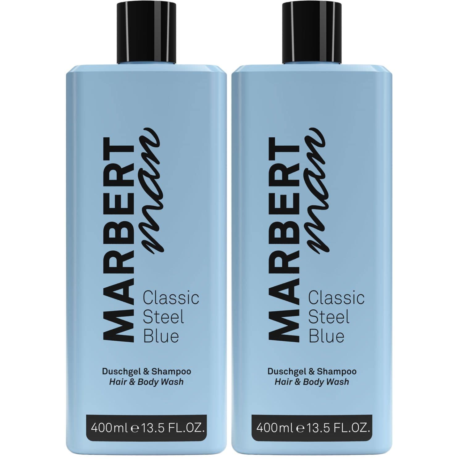 Marbert Man Classic Steel Blue 2 x 400 ml Hair & Bodywash Duschgel & Shampoo Set