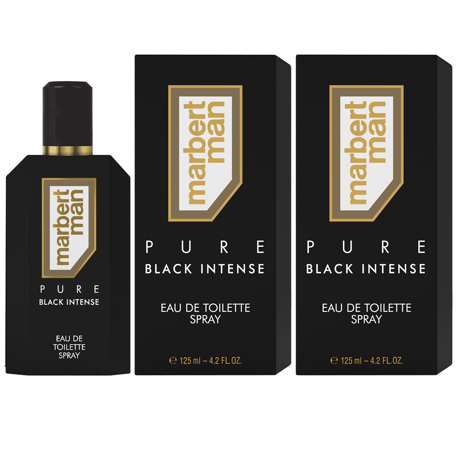 Marbert Man Pure Black Intense 2 x 125 ml Eau de Toilette EDT Herrenduft Set