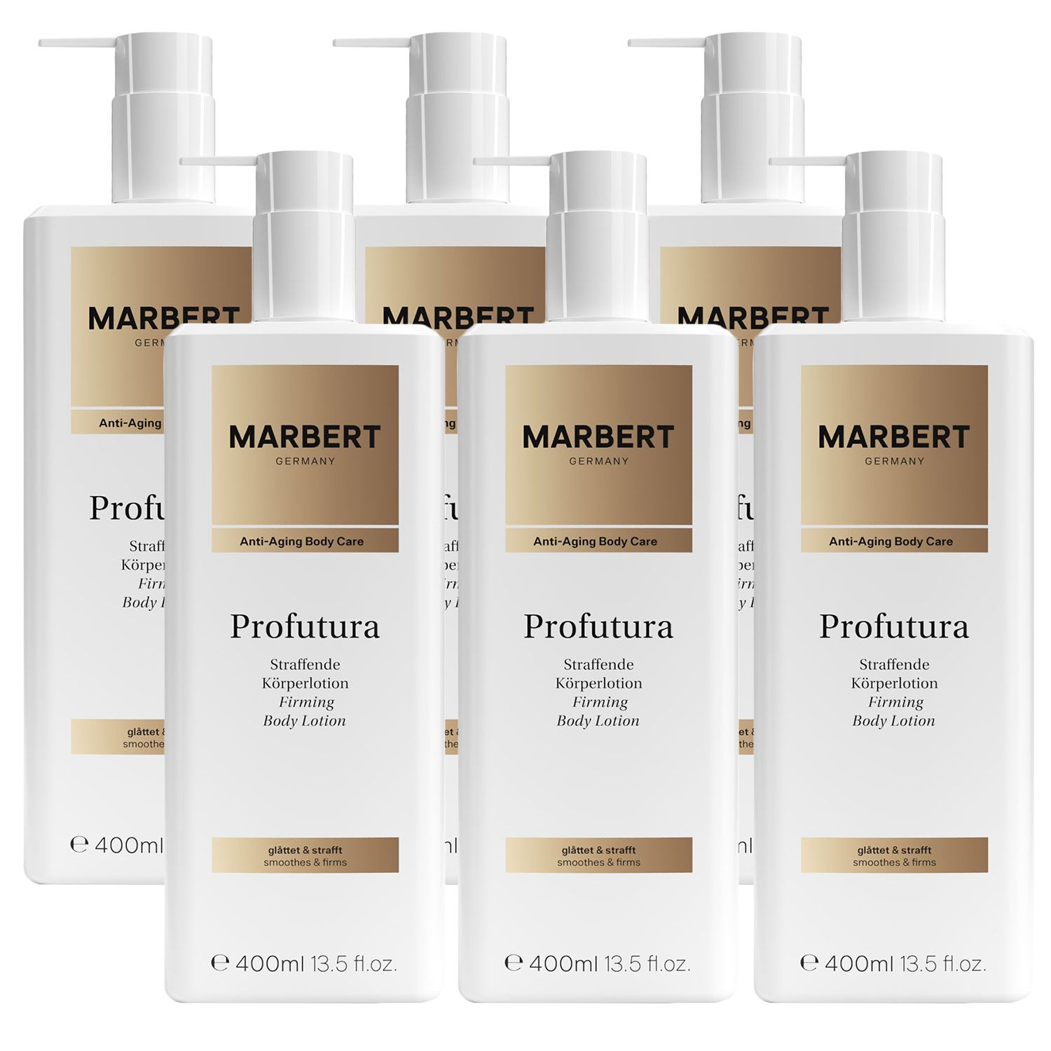 Marbert Profutura 6 x 400 ml Bodylotion Body Lotion Straffende Anti-Aging Set