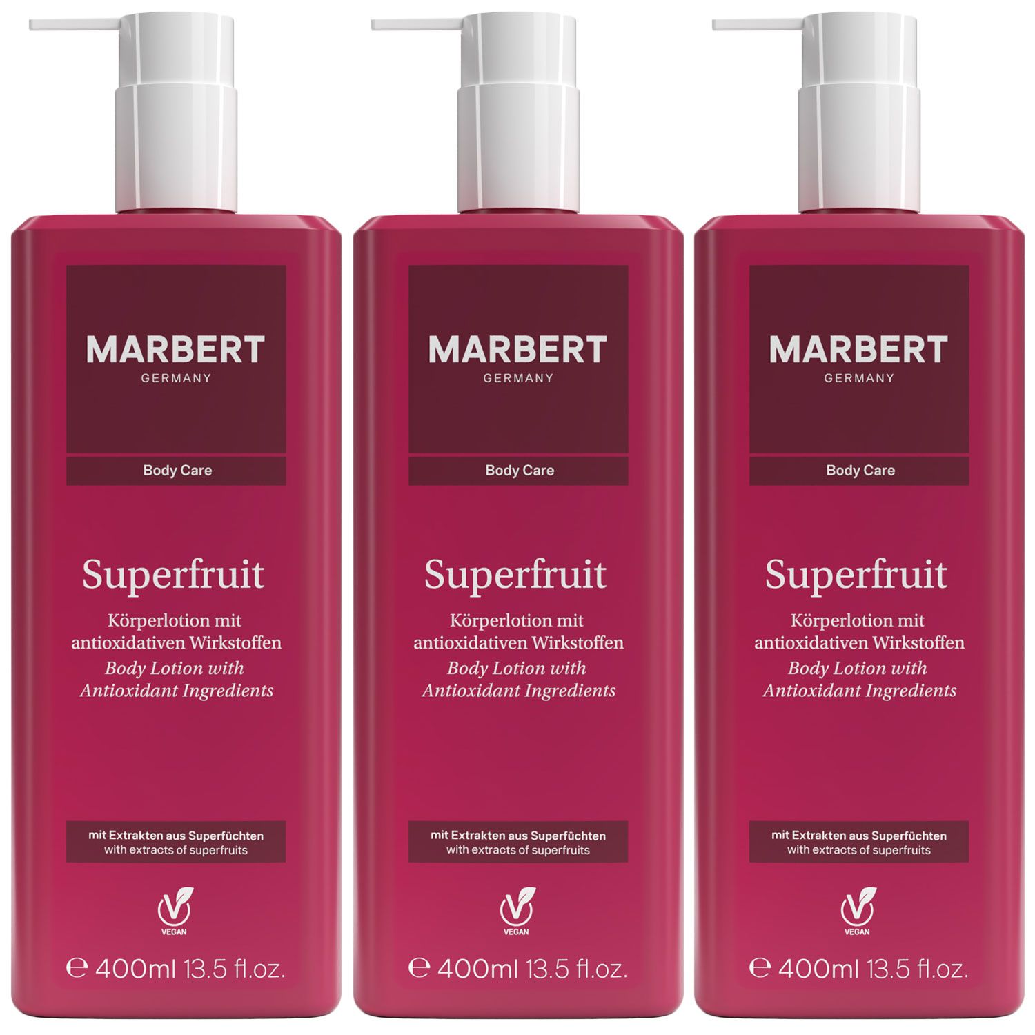Marbert Superfruit 3 x 400 ml Bodylotion Body Lotion K�rperlotion Set