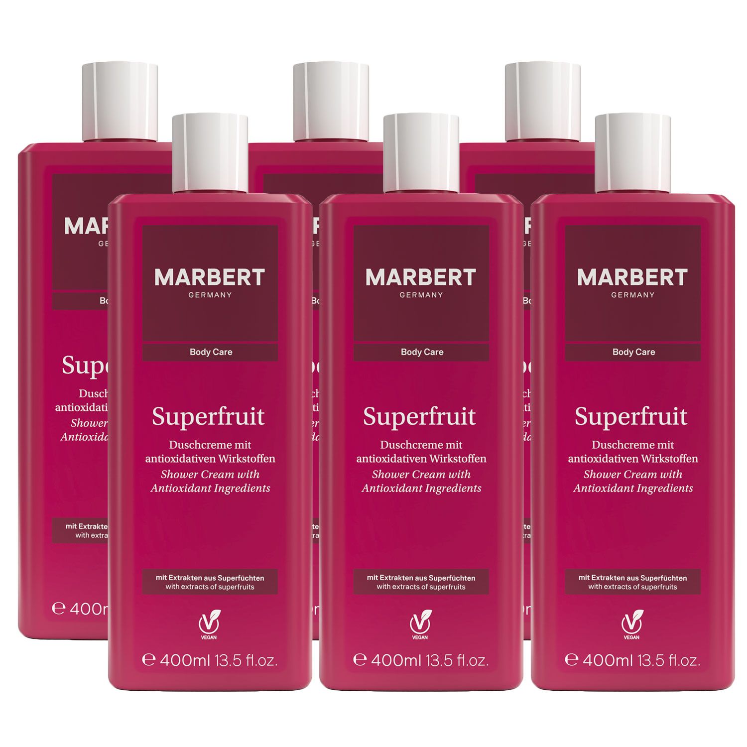 Marbert Superfruit 6 x 400 ml Duschcreme Dusch Creme Shower Cream Set