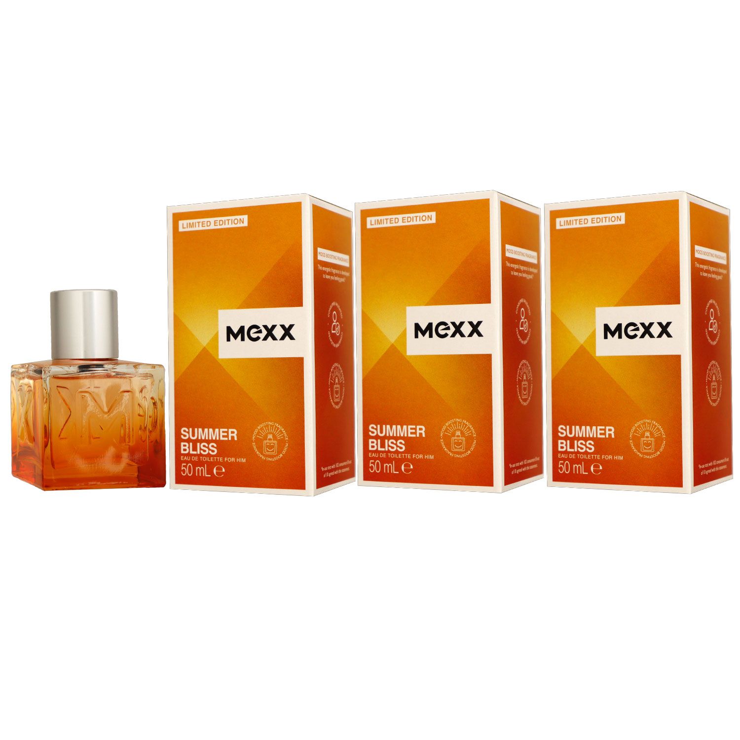 Mexx Summer Bliss for Him 3 x 50 ml EDT Set Herrenduft Limited Edition