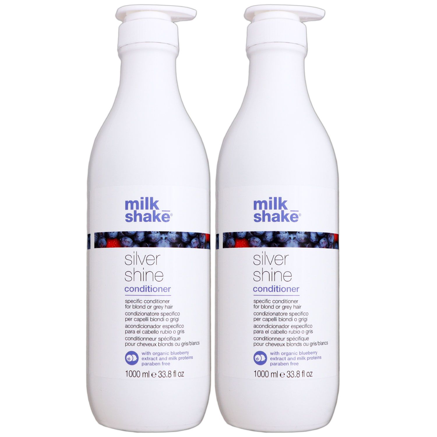 Milk Shake Silver Shine Conditioner 2 x 1000 ml f�r blondes und graues Haar Silbersp�lung Set