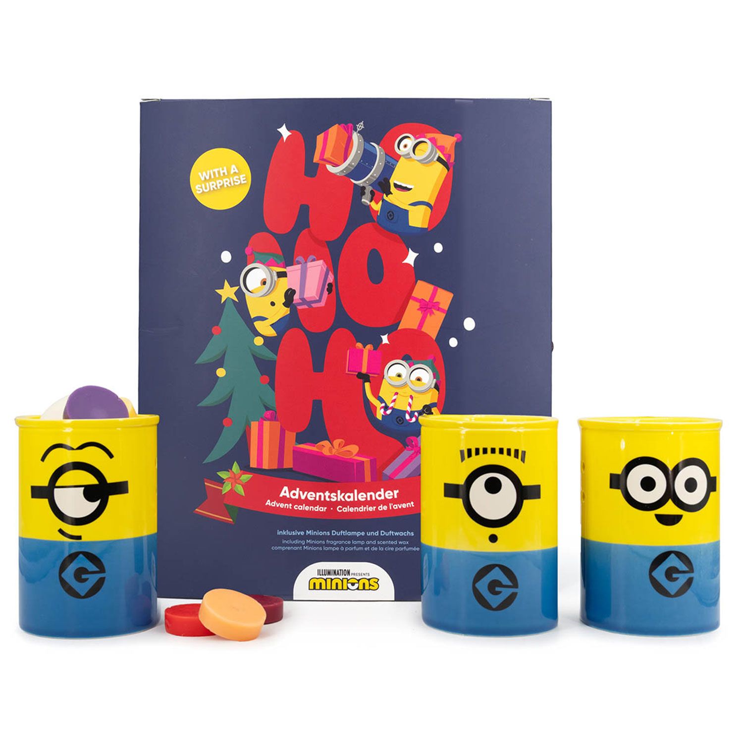 Minions Adventskalender mit Teelicht Duftlampe & 24 x Duftwachs
