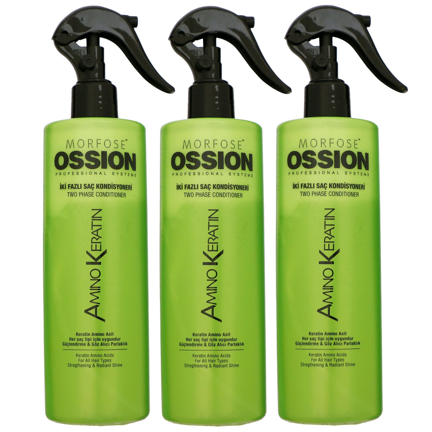 Morfose Ossion Amino Keratin 3 x 400 ml 2 Phasen Conditioner Set