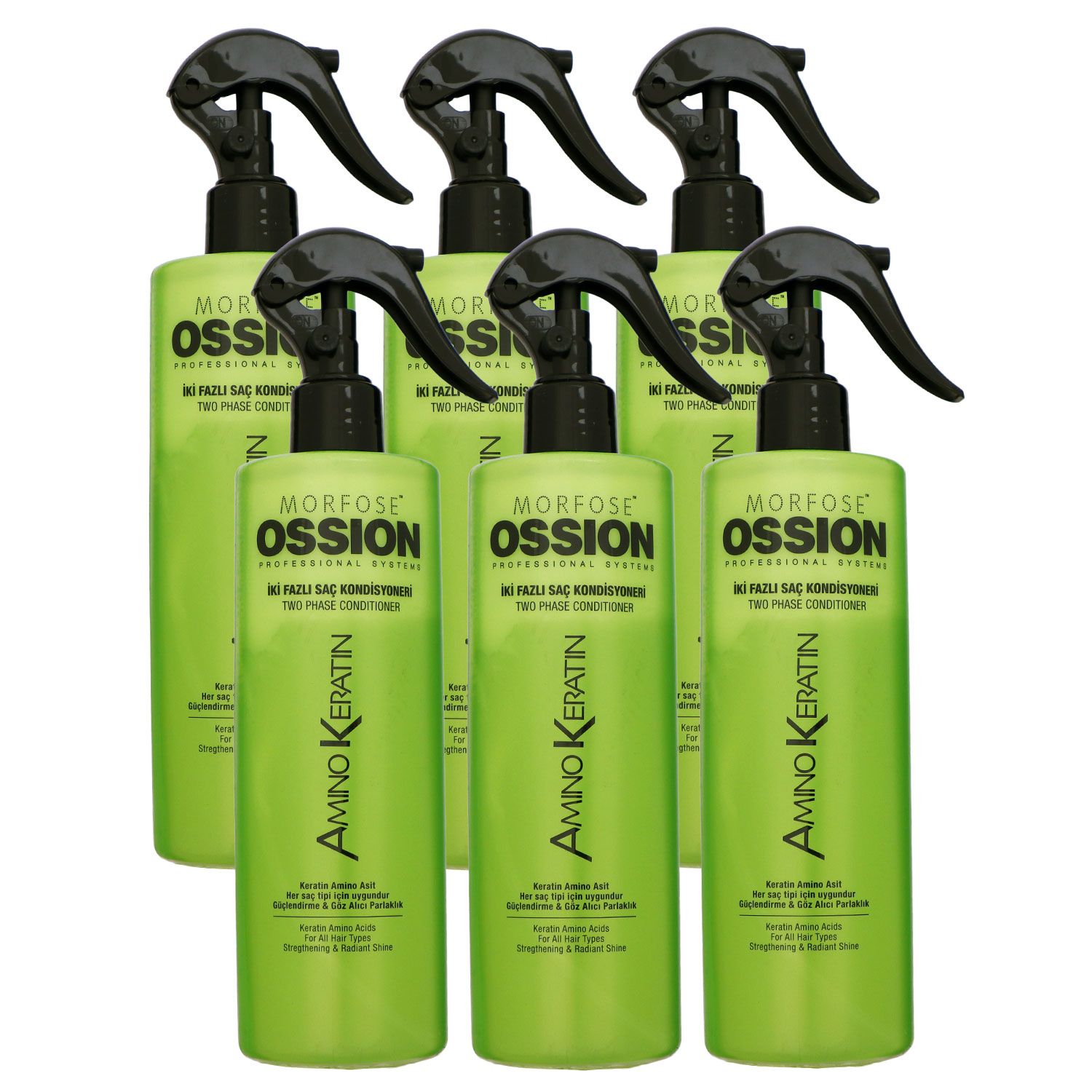 Morfose Ossion Amino Keratin 6 x 400 ml 2 Phasen Conditioner Set