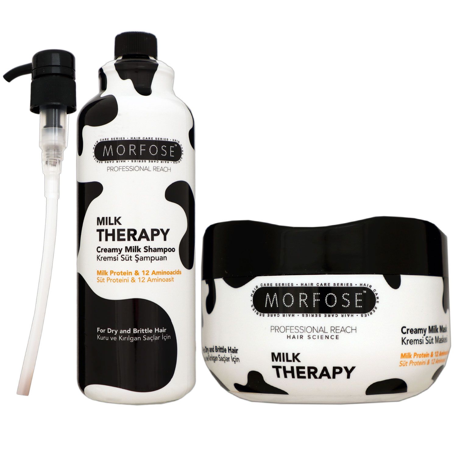 Morfose Reach Milk Therapy Creamy 1000 ml Shampoo & 500 ml Haarmaske Set