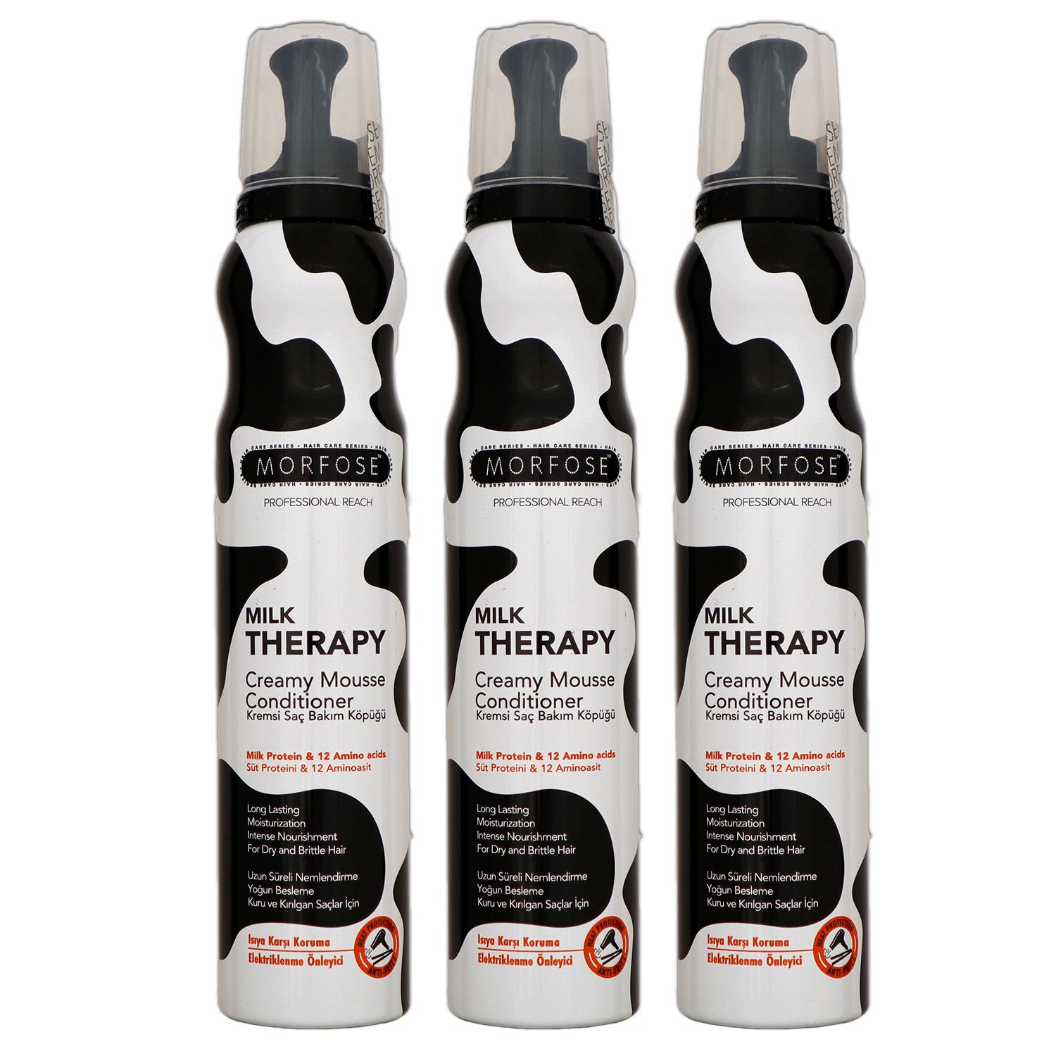 Morfose Reach Milk Therapy Creamy Mousse 3 x 200 ml Conditioner Set