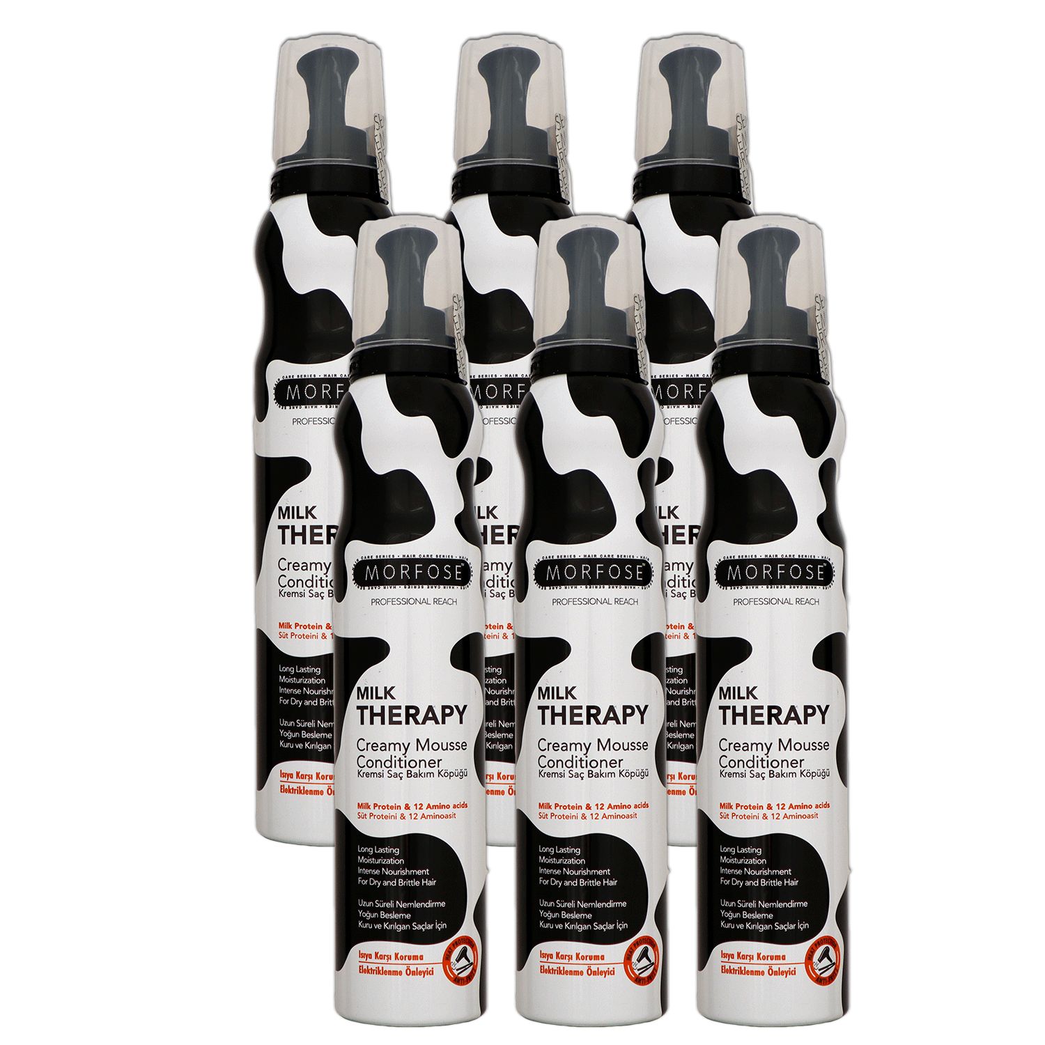Morfose Reach Milk Therapy Creamy Mousse 6 x 200 ml Conditioner Set