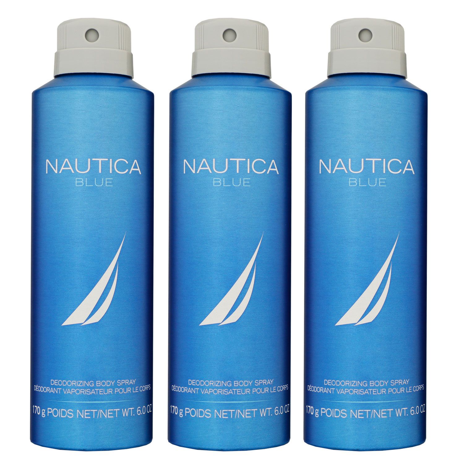 Nautica Blue 3 x 170 g Deodorant Spray Deospray Deodorant Deo Spray Deo Set Herren