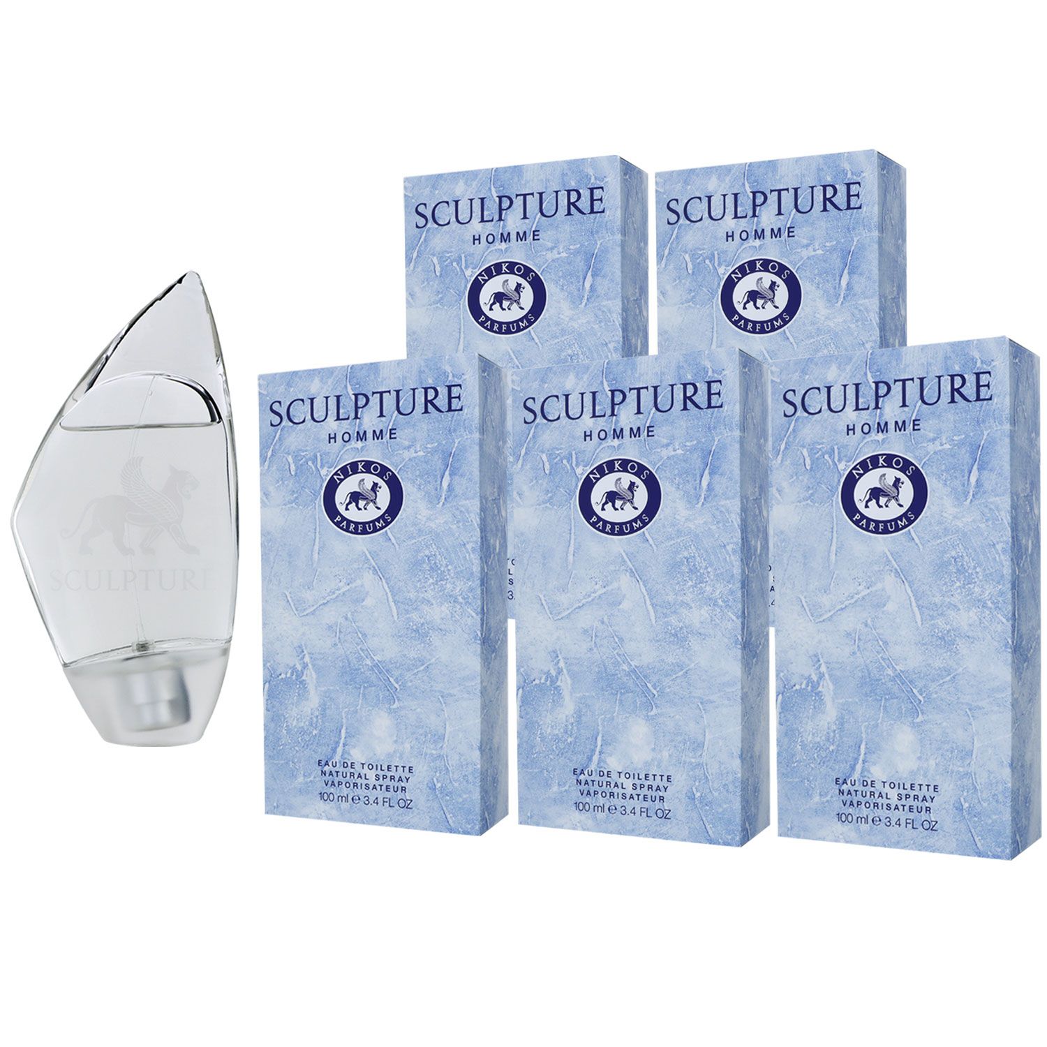 Nikos Sculpture Homme 5 x 100 ml Eau de Toilette EDT Set Herrenduft