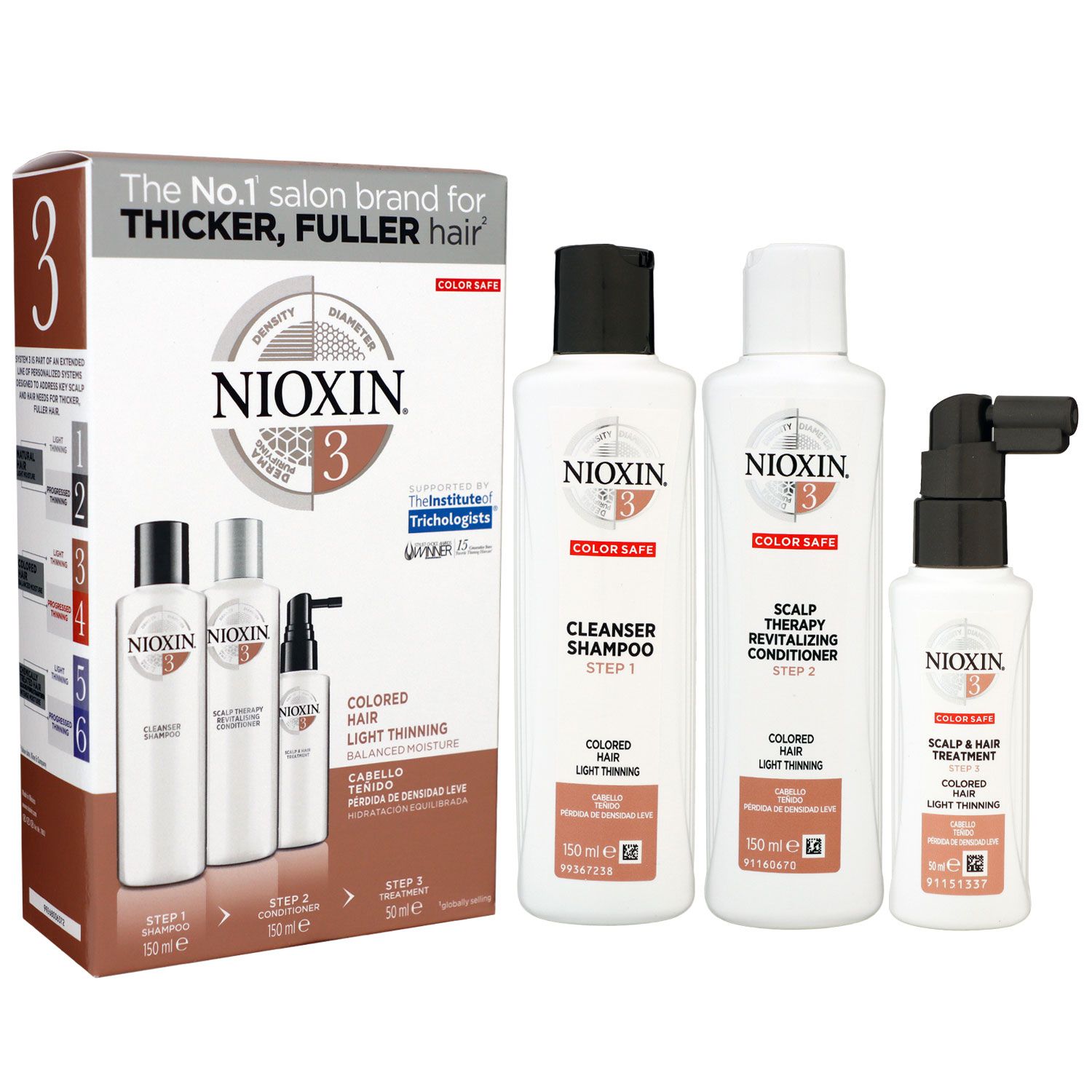 Nioxin System 3 Stufen System Set 150 ml Shampoo & 150 ml Conditioner & 50 ml Treatment
