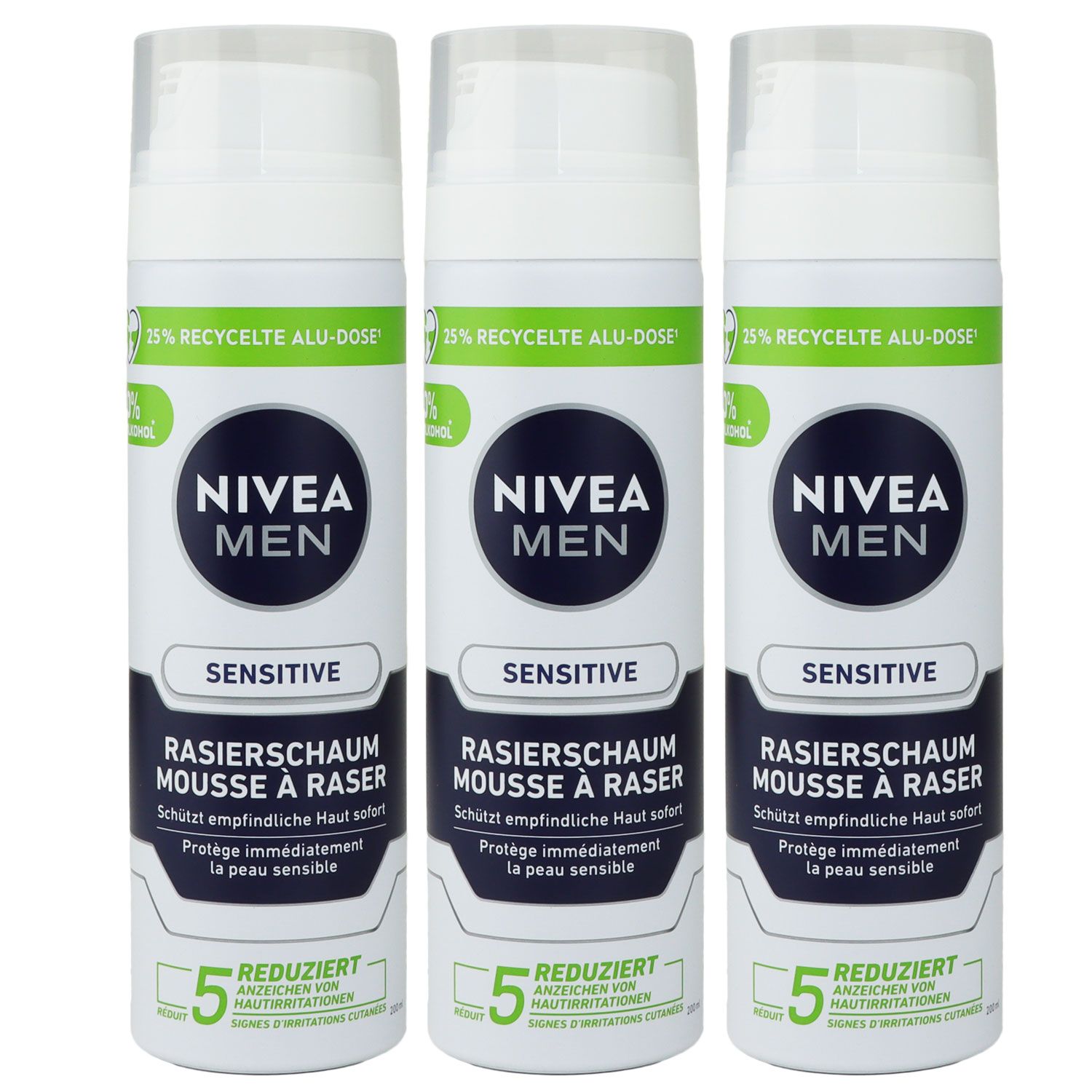 Nivea Men Sensitiv Rasierschaum 3 x 200 ml f�r empfindliche Haut Set