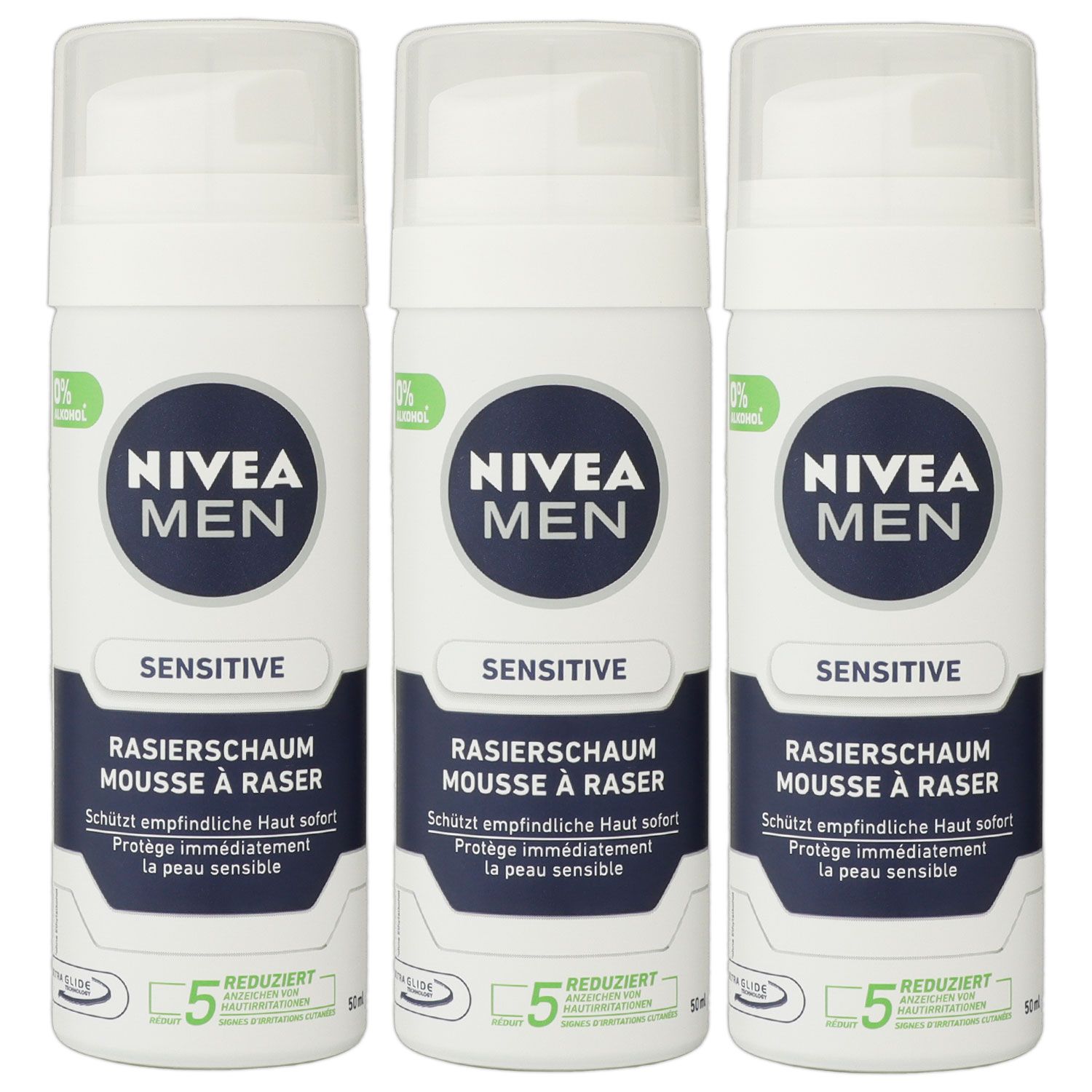 Nivea Men Sensitive 3 x 50 ml Rasierschaum Shaving Foam f�r empfindliche Haut Set