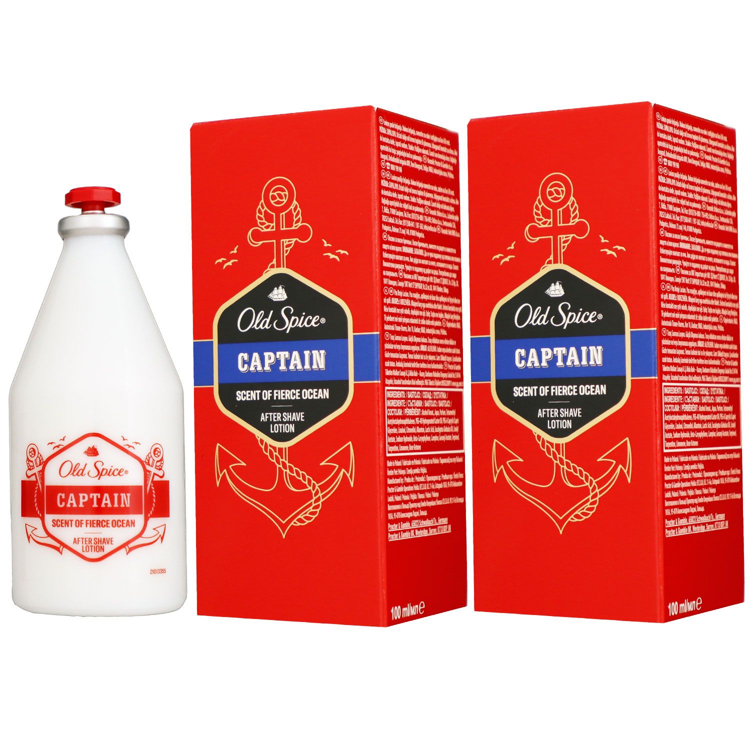 Old Spice Captain 2 x 100 ml Aftershave Lotion After Shave Lotion ASL Set