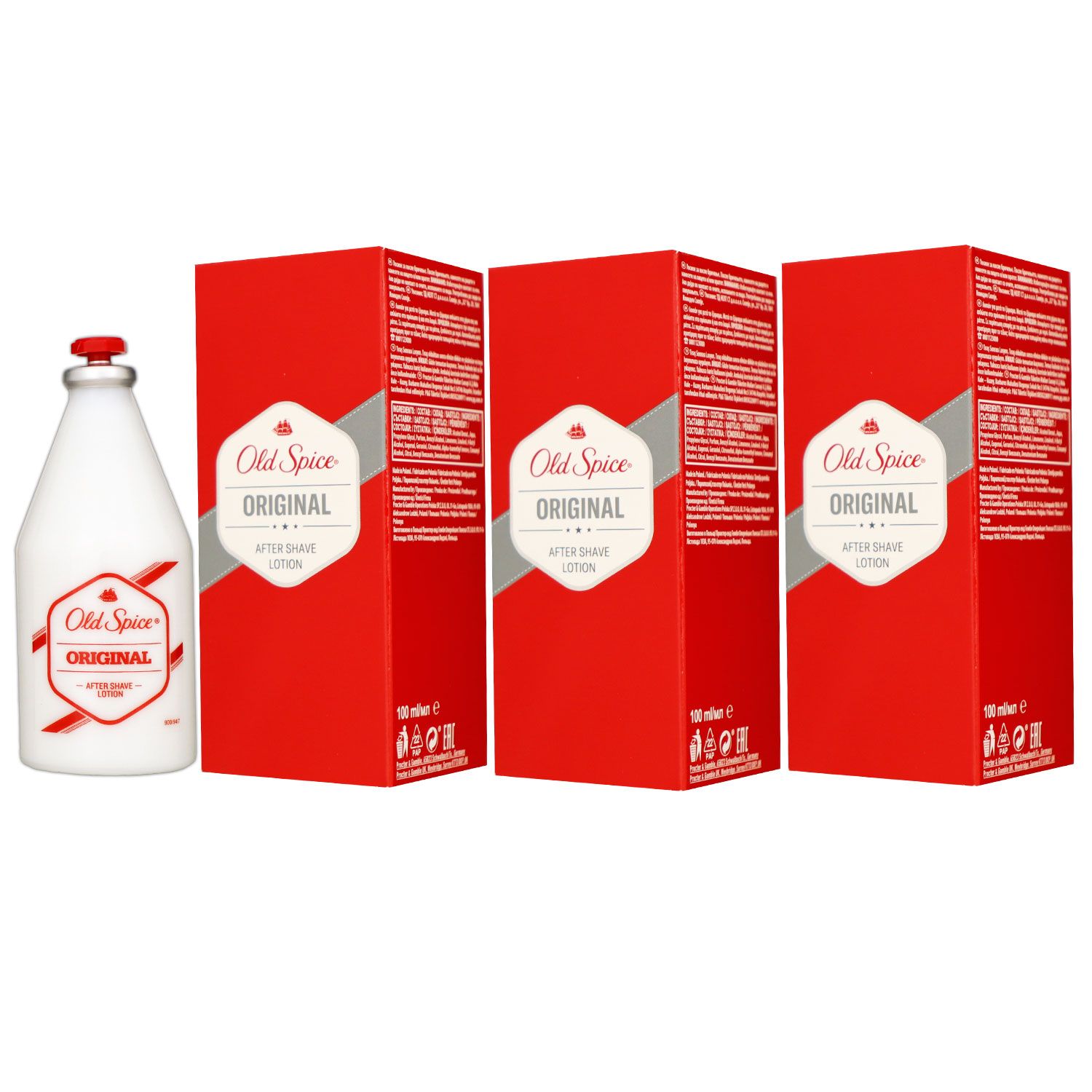 Old Spice Original 3 x 100 ml After Shave Aftershave Set Herren