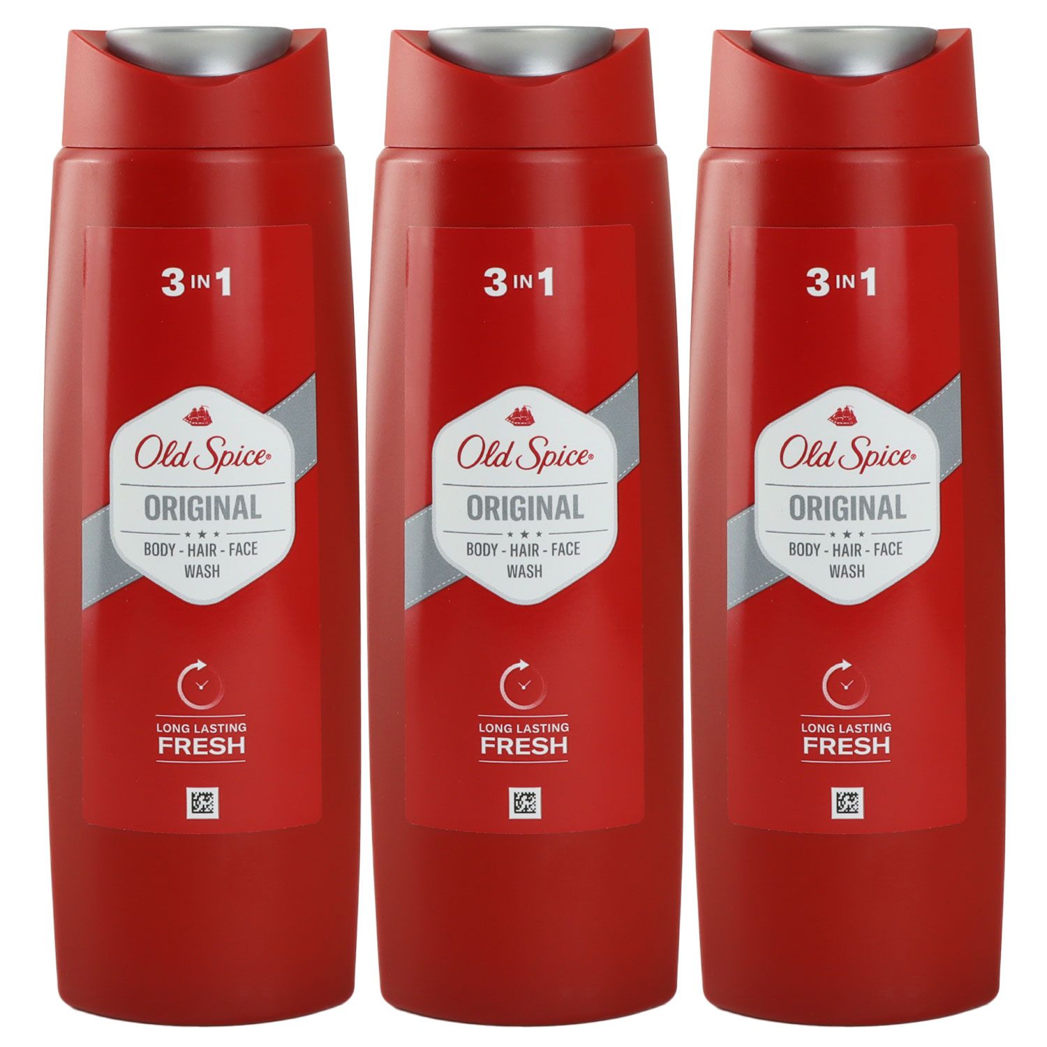 Old Spice Original 3 x 250 ml 3 in 1 Duschgel Shampoo K�rper Haare Gesicht