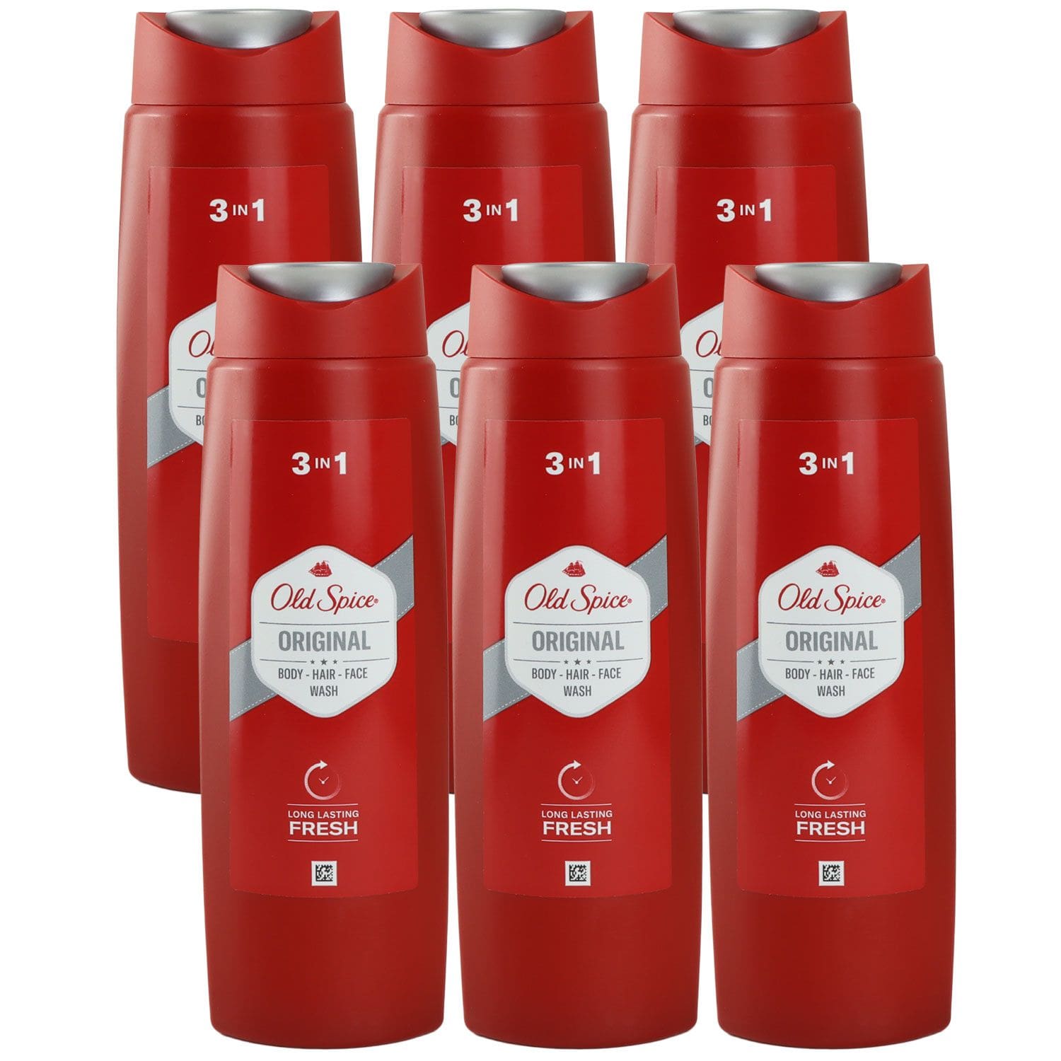 Old Spice Original 6 x 250 ml 3 in 1 Duschgel Shampoo K�rper Haare Gesicht