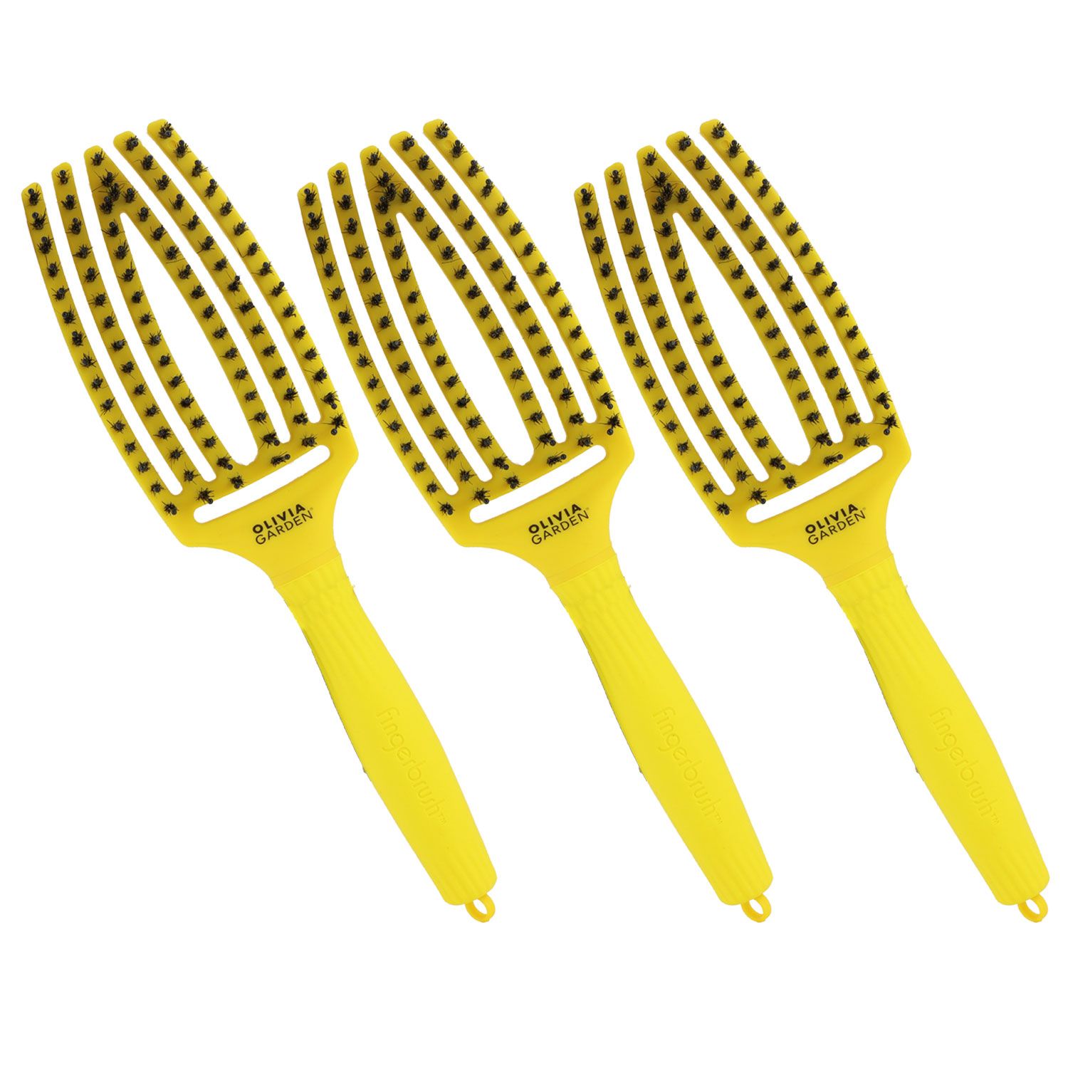 Olivia Garden 3 x Fingerbrush Finger Brush Combo 90 Party Fizzy Haarb�rste Sweet Lemonade gelb Set