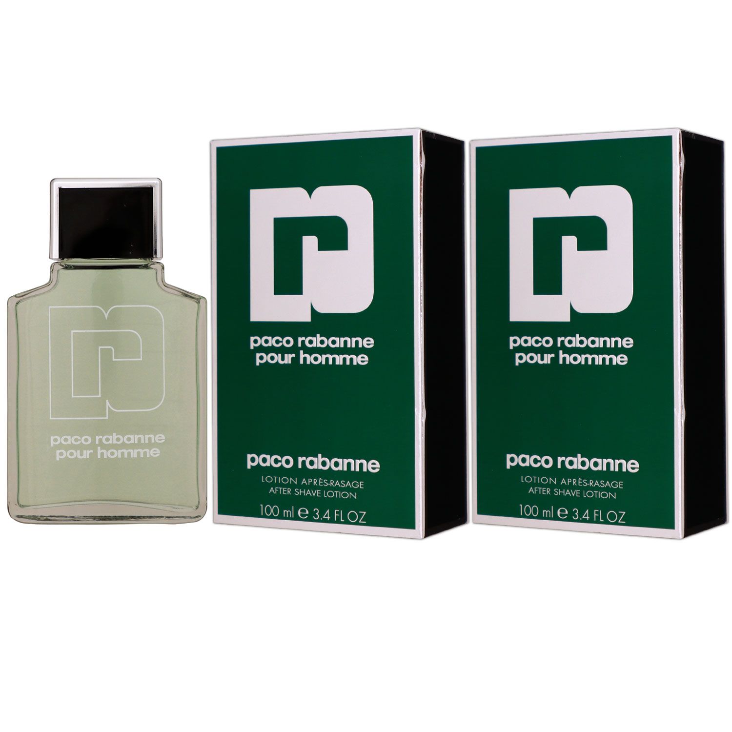 Paco Rabanne pour Homme 2 x 100 ml Aftershave After Shave Lotion Set