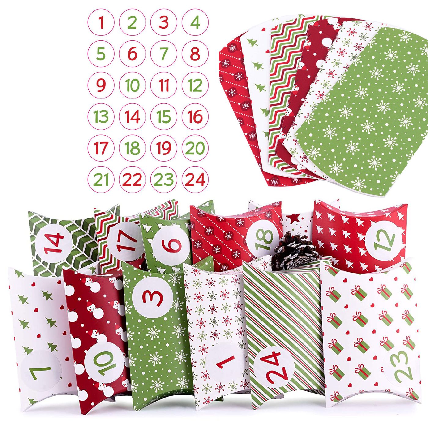 Pajoma Adventskalender Pillowbox zum Bef�llen 24 Boxen - verschiedene Sorten