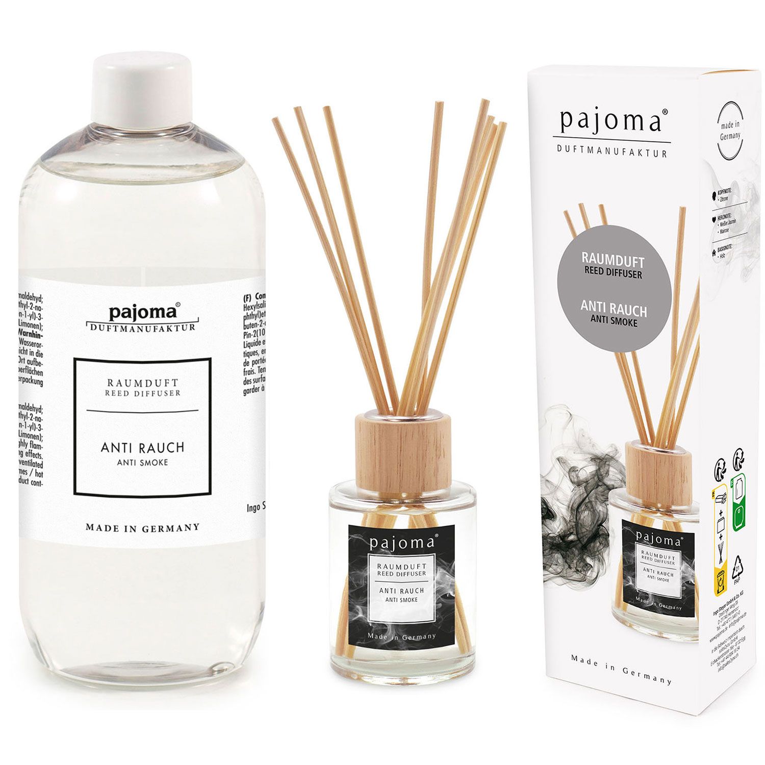 Pajoma Raumduft Nachf�llflasche Anti Rauch 500 ml & 100 ml Raumduft Set