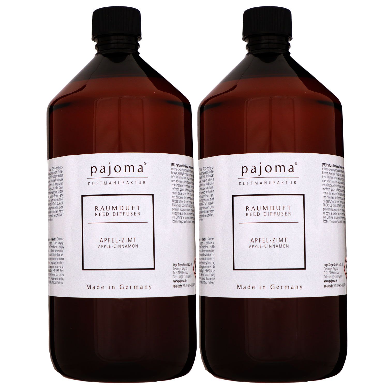 Pajoma Raumduft Nachf�llflasche Apfel-Zimt 2 x 1000 ml Diffuser Lufterfrischer Set