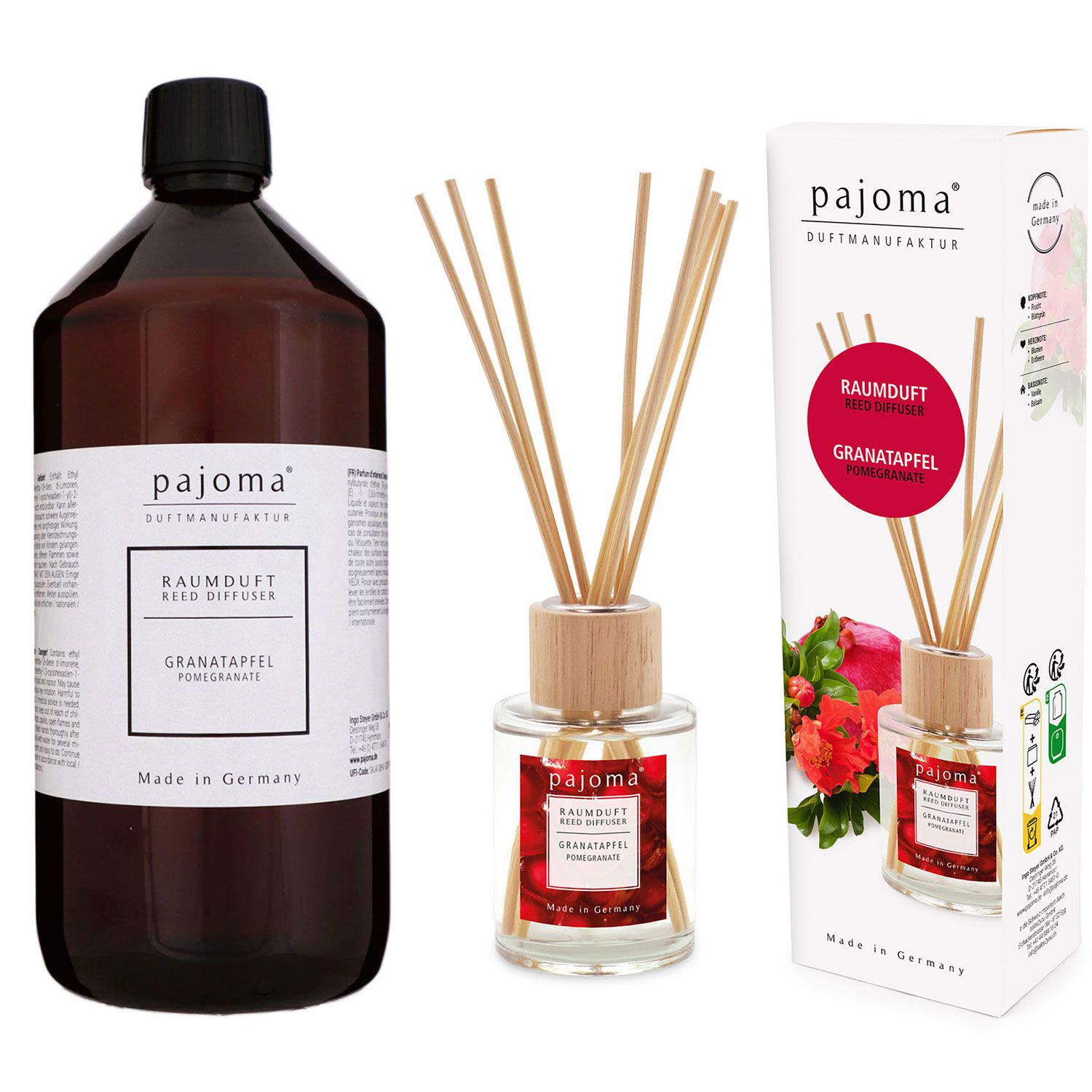 Pajoma Raumduft Nachf�llflasche Granatapfel 1000 ml & 100 ml Raumduft Set