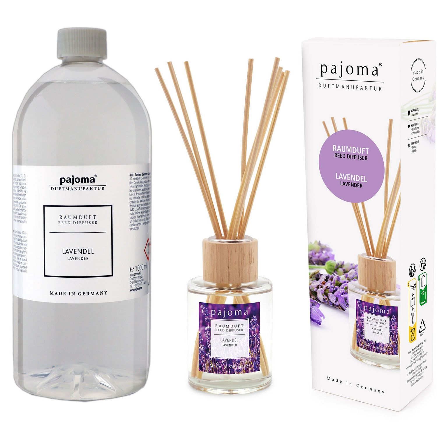 Pajoma Raumduft Nachf�llflasche Lavendel 1000 ml & 100 ml Raumduft Set