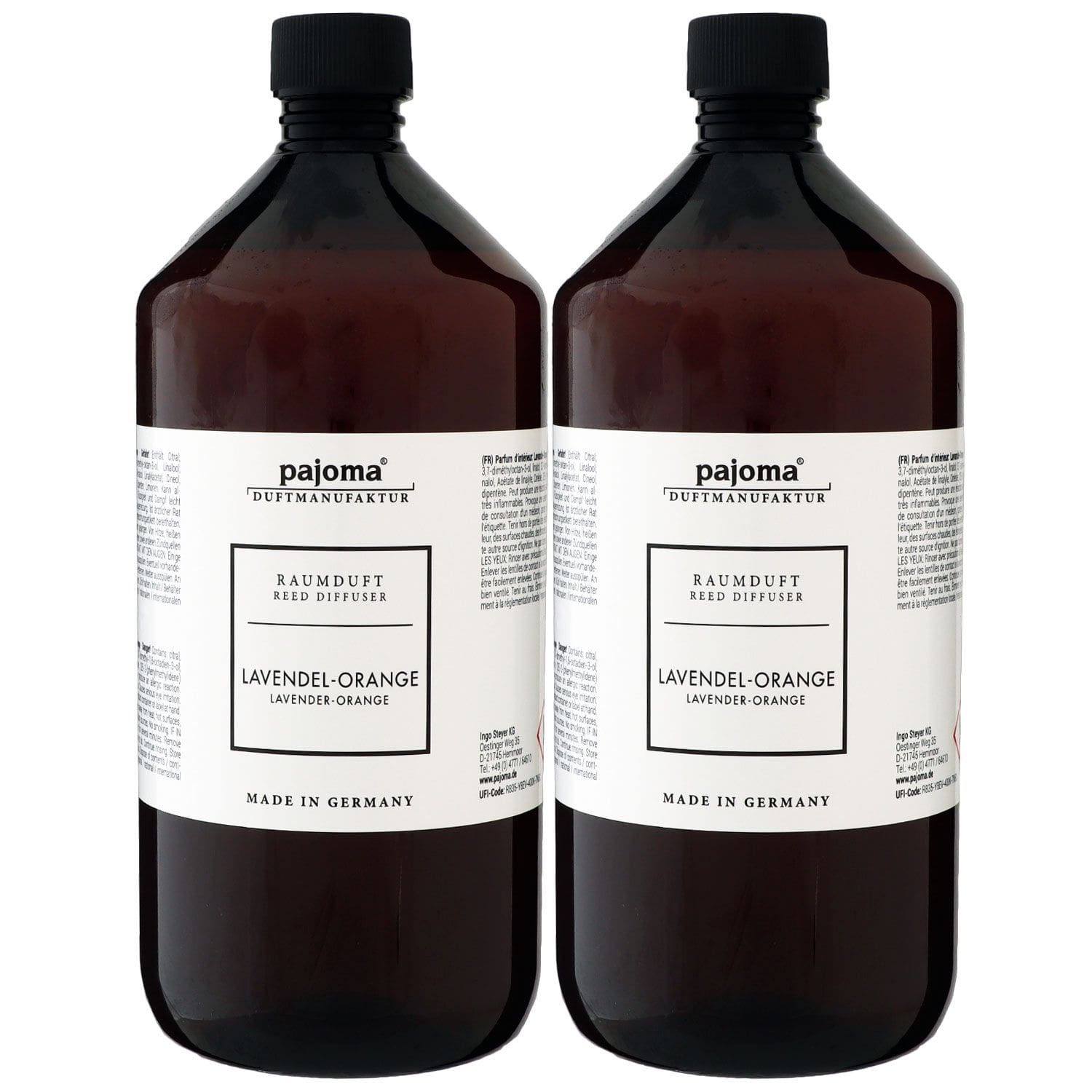 Pajoma Raumduft Nachf�llflasche Lavendel-Orange 2 x 1000 ml Diffuser Lufterfrischer Set