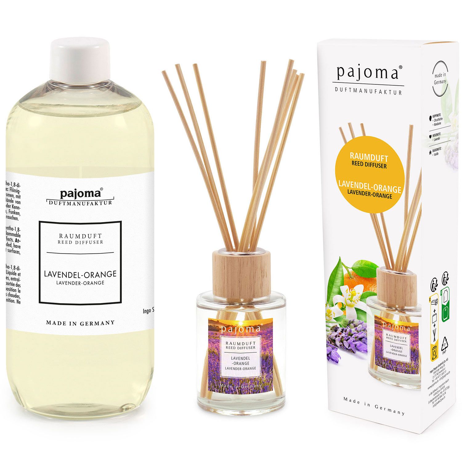 Pajoma Raumduft Nachf�llflasche Lavendel-Orange 500 ml & 100 ml Raumduft Set