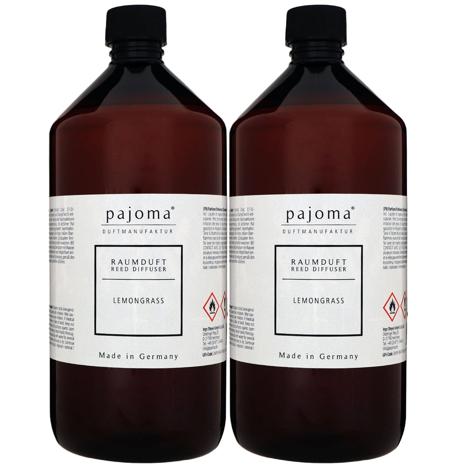 Pajoma Raumduft Nachf�llflasche Lemongrass 2 x 1000 ml Diffuser Lufterfrischer Set