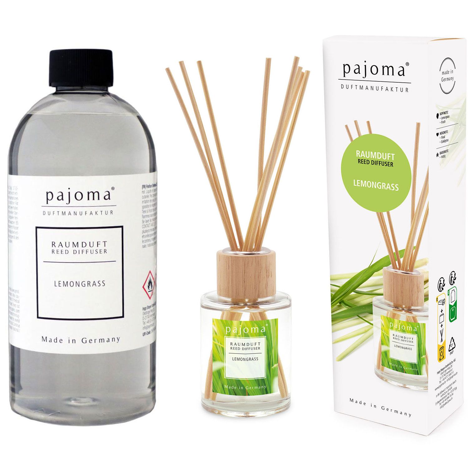 Pajoma Raumduft Nachf�llflasche Lemongrass 500 ml & 100 ml Raumduft Set