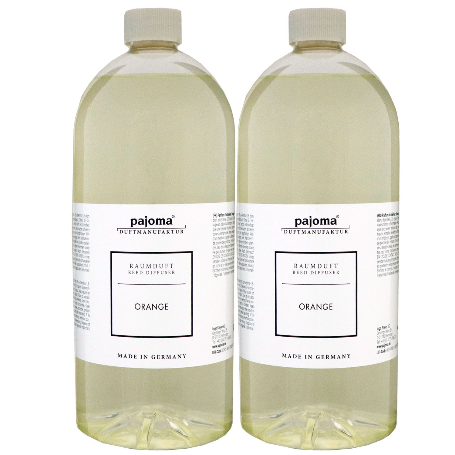 Pajoma Raumduft Nachf�llflasche Orange 2 x 1000 ml Diffuser Lufterfrischer Set