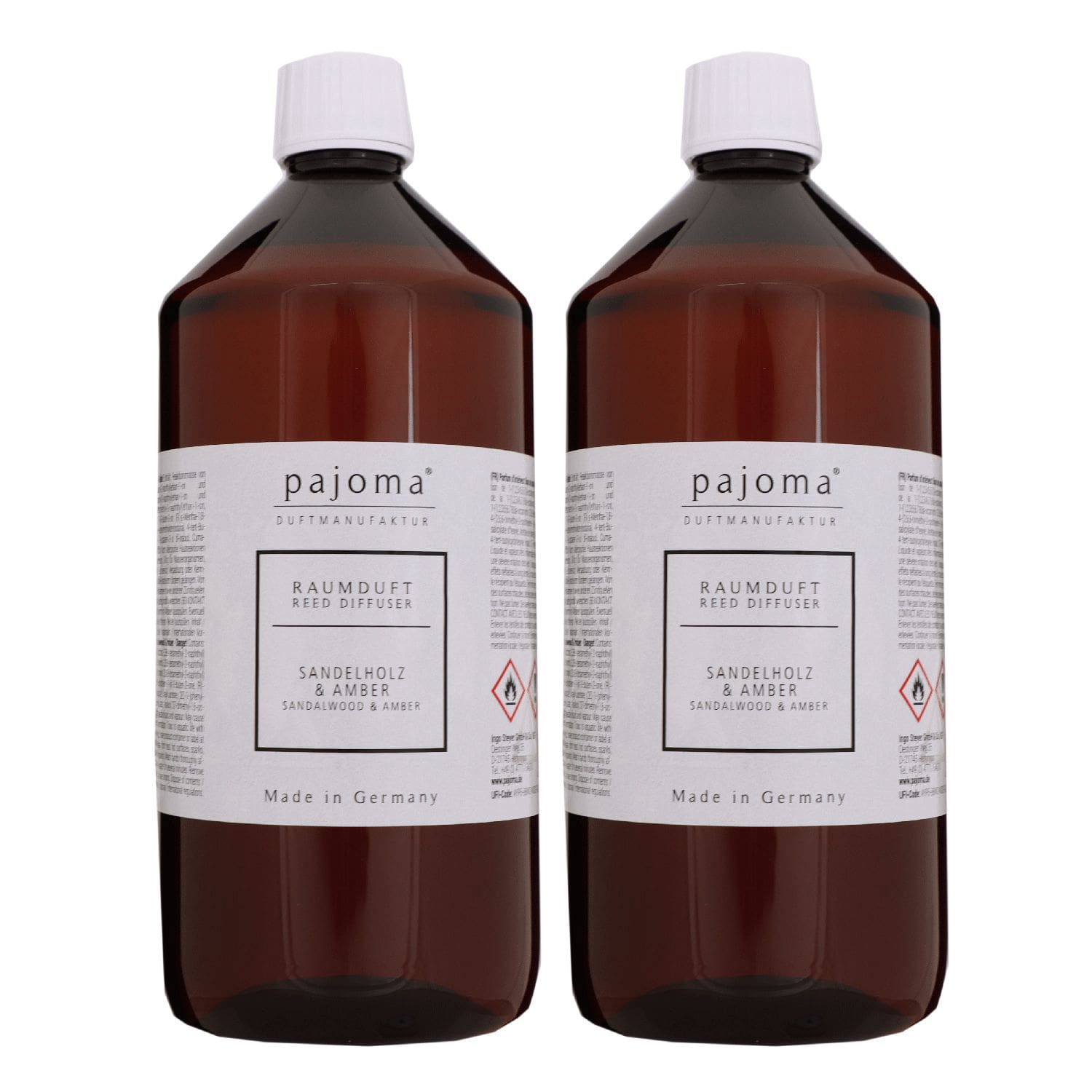 Pajoma Raumduft Nachf�llflasche Sandelholz-Amber 2 x 1000 ml Diffuser Lufterfrischer Set