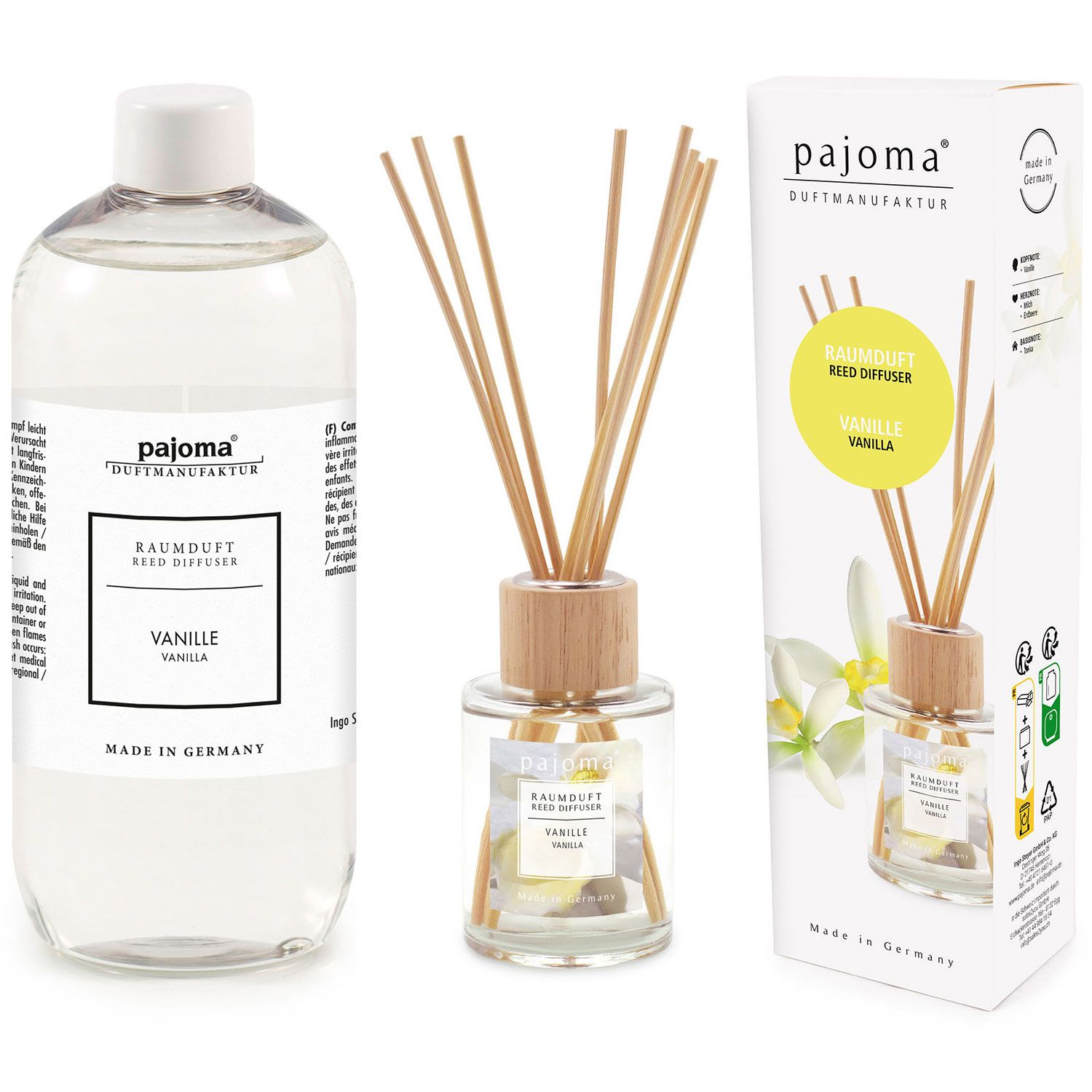 Pajoma Raumduft Nachf�llflasche Vanille 500 ml & 100 ml Raumduft Set