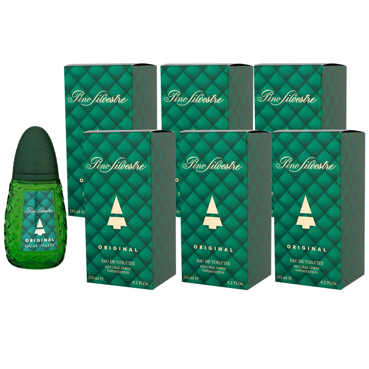 Pino Silvestre Original 6 x 125 ml Eau de Toilette EDT Set Herrenduft Herren Duft