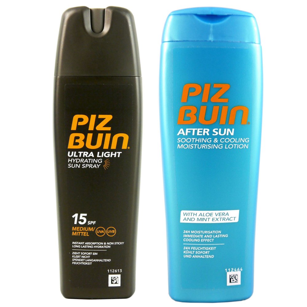 Piz Buin Ultra Light Hydrating Sun Spray SPF 15 200ml & After Sun 200ml