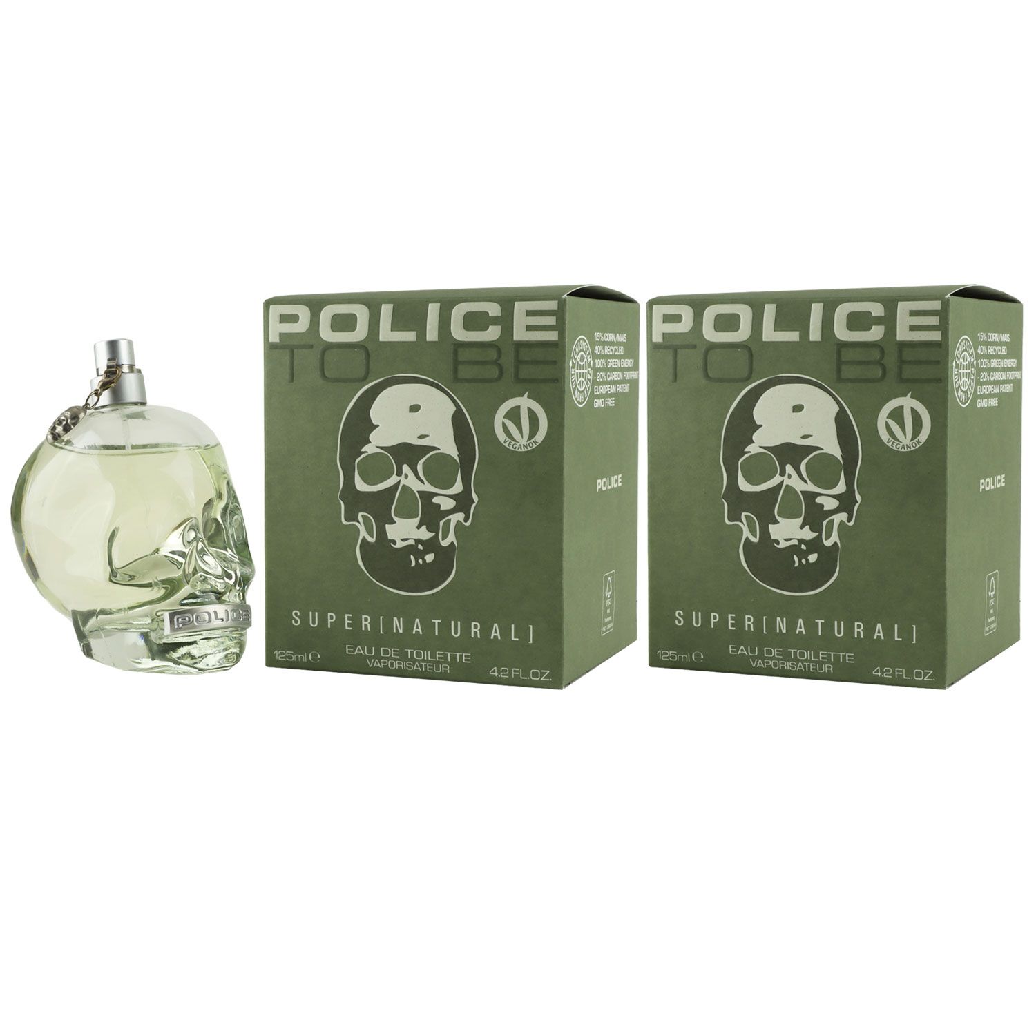 Police To Be Super Natural 2 x 125 ml Eau de Toilette EDT Set Unisex