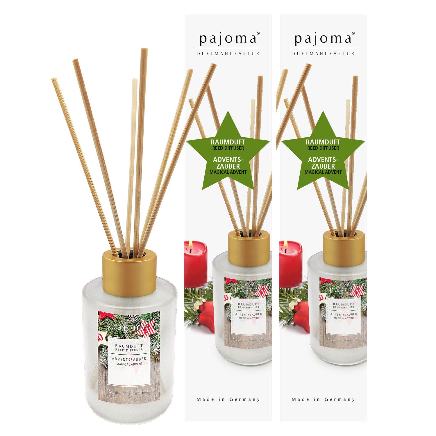 Raumduft Adventszauber 2 x 100 ml Pajoma Raumduftdiffuser Alu-Topper Set