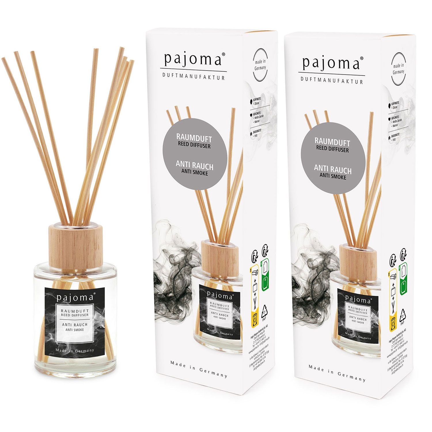 Raumduft Anti Rauch 2 x 100 ml Raumduftdiffuser Lufterfrischer Set