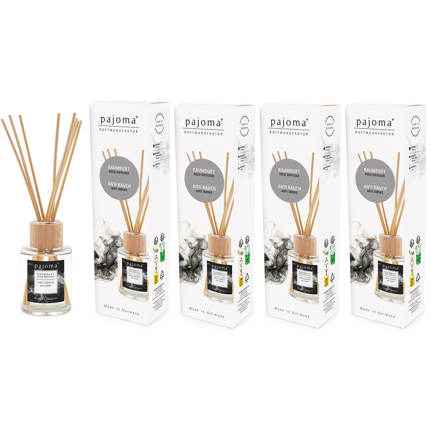 Raumduft Anti Rauch 4 x 100 ml Raumduftdiffuser Lufterfrischer Set
