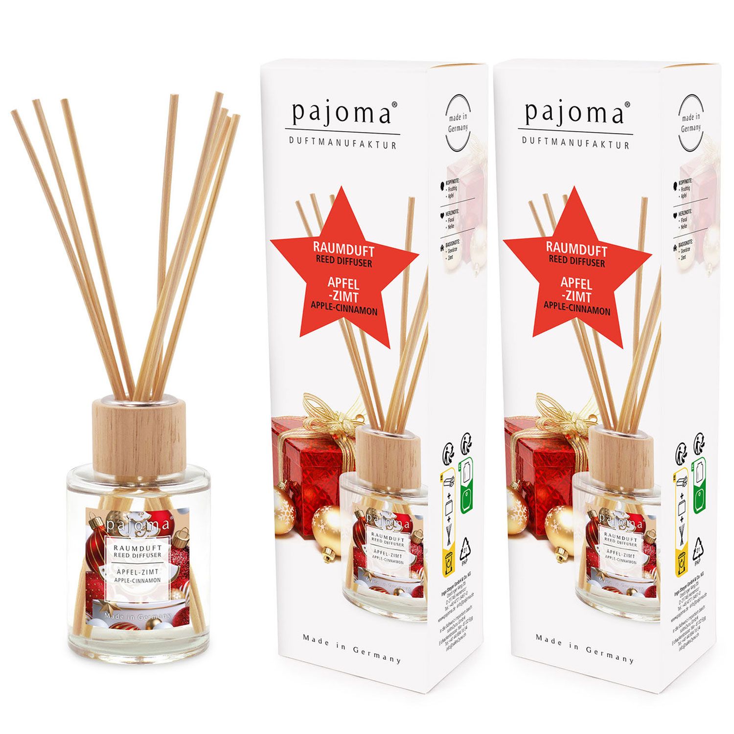 Raumduft Apfel-Zimt 2 x 100 ml Raumduftdiffuser Lufterfrischer Set