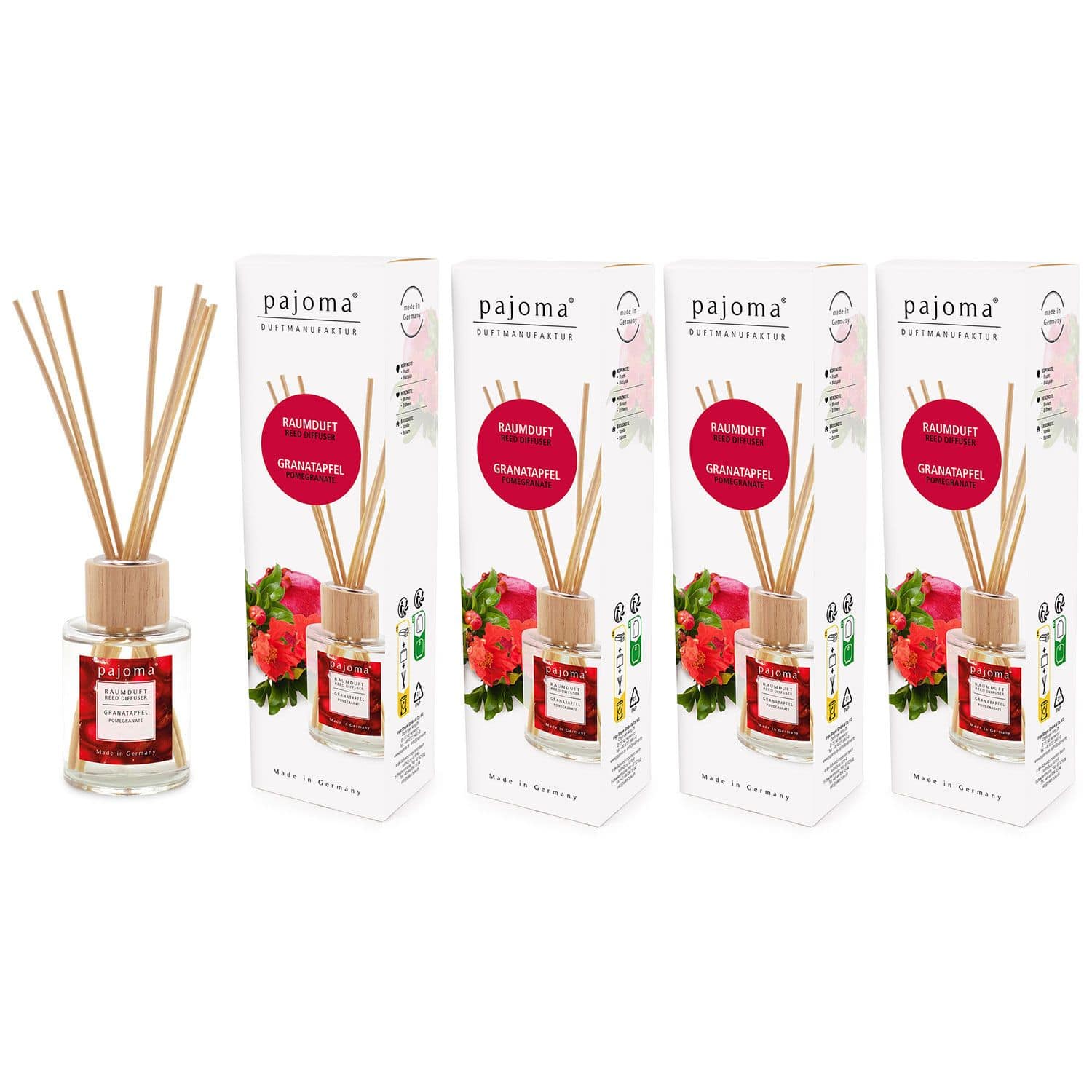 Raumduft Granatapfel 4 x 100 ml Raumduftdiffuser Lufterfrischer Set