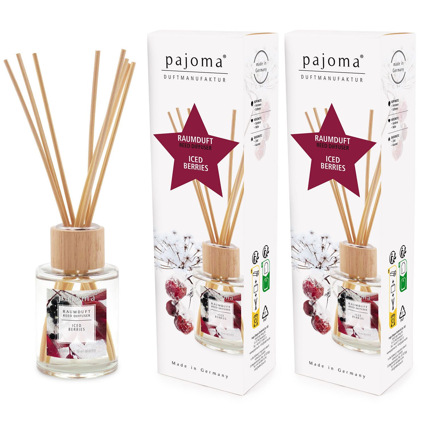 Raumduft Iced Berries 2 x 100 ml Pajoma Raumduftdiffuser Duft�l Lufterfrischer Set