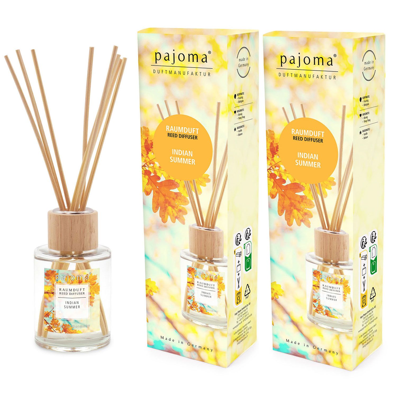Raumduft Indian Summer 2 x 100 ml Raumduftdiffuser Lufterfrischer Set