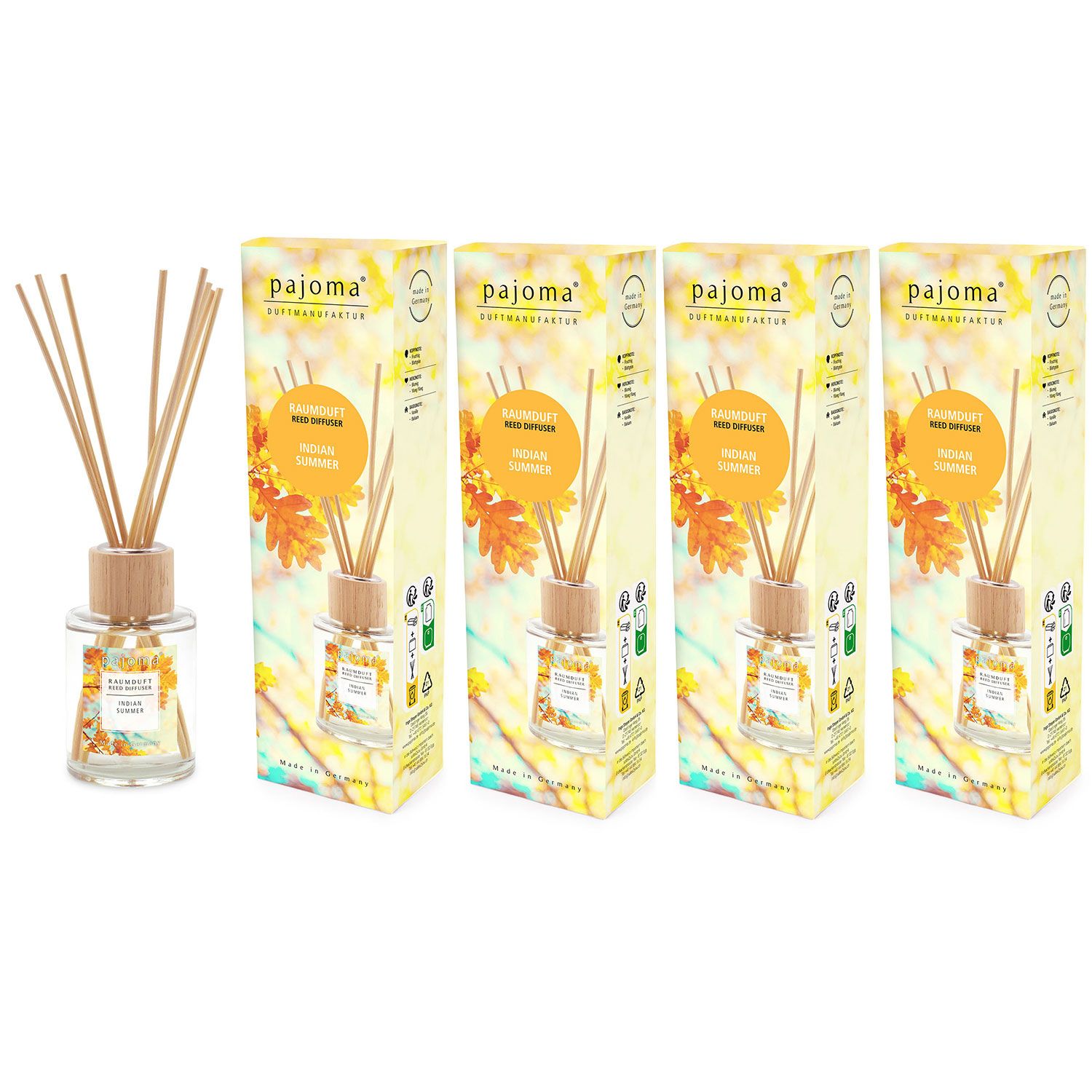 Raumduft Indian Summer 4 x 100 ml Raumduftdiffuser Lufterfrischer Set