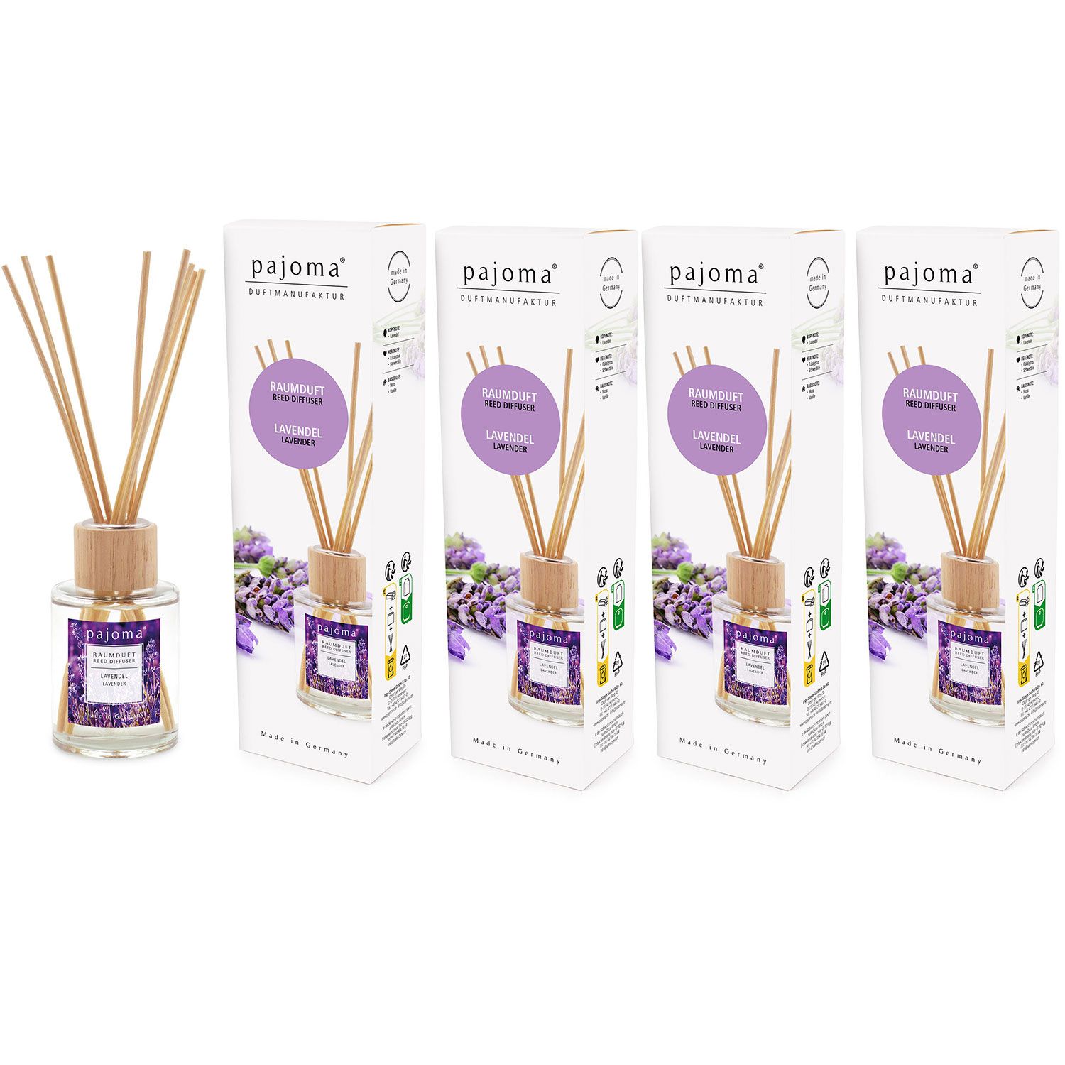 Raumduft Lavendel 4 x 100 ml Pajoma Raumduftdiffuser Lufterfrischer Set